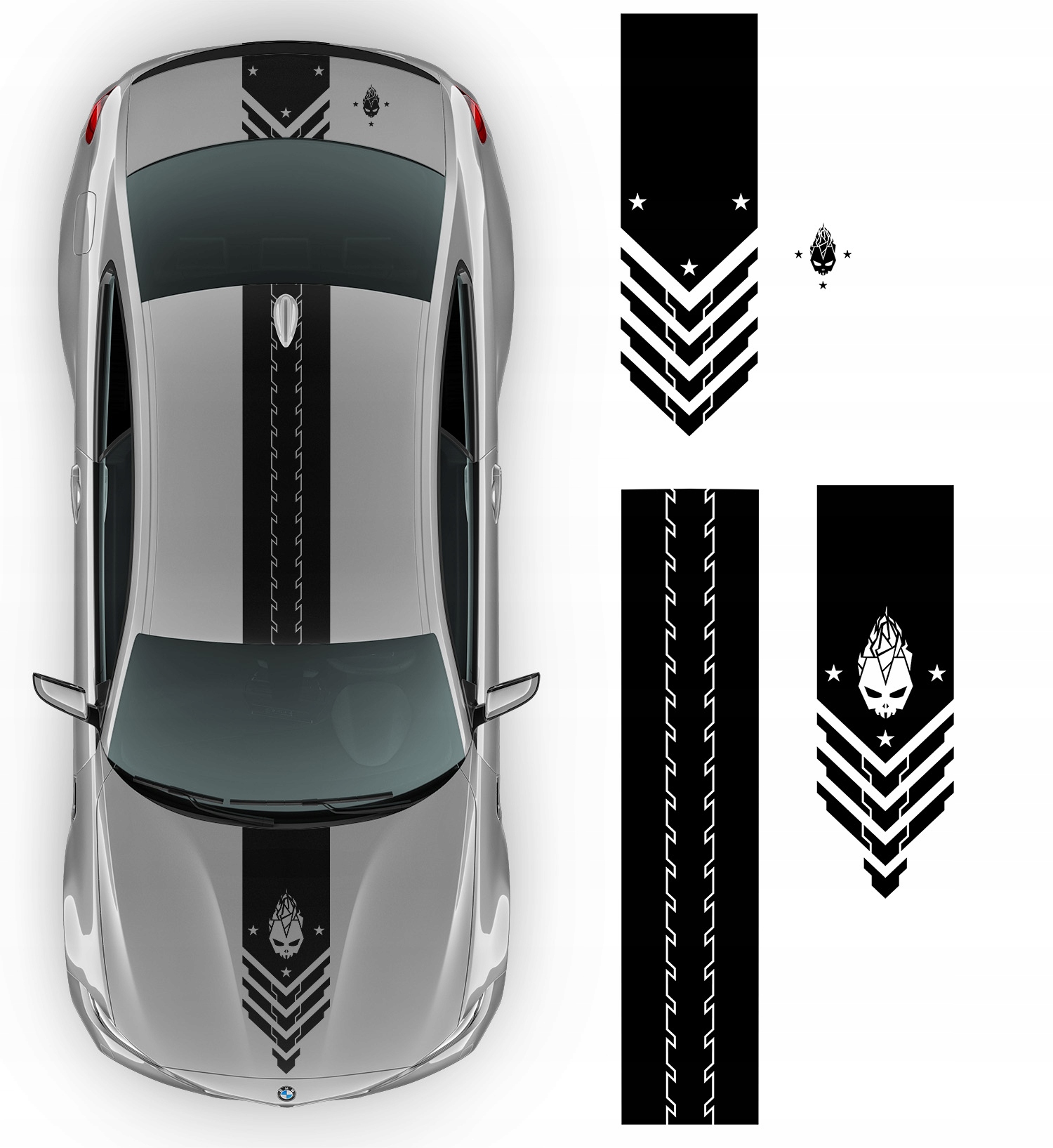 Samolepka na auto Motiv Pásy Lebka 36x446 cm