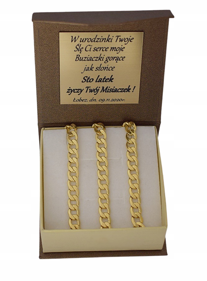Złoty Łańcuszek Męski Diamentowany Pancerka 6,60 mm pr 585 Grawer