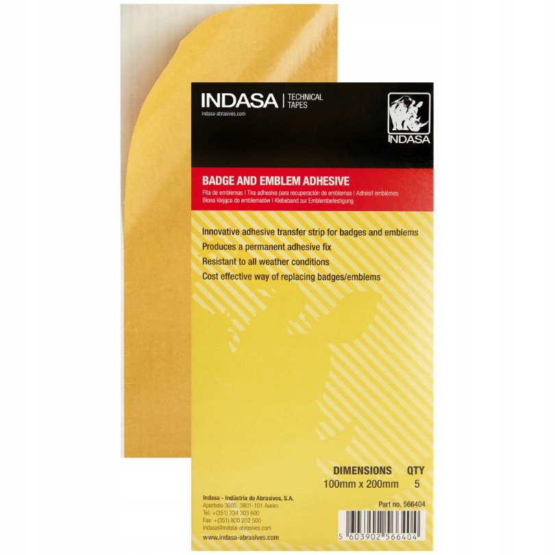 INDASA Taśma do Naklejania Emblematów Błona 5szt