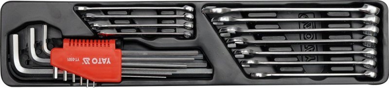 SKRZYNKA Z NARZĘDZIAMI narzędzia klucze Yato 62szt Liczba elementów w zestawie 62