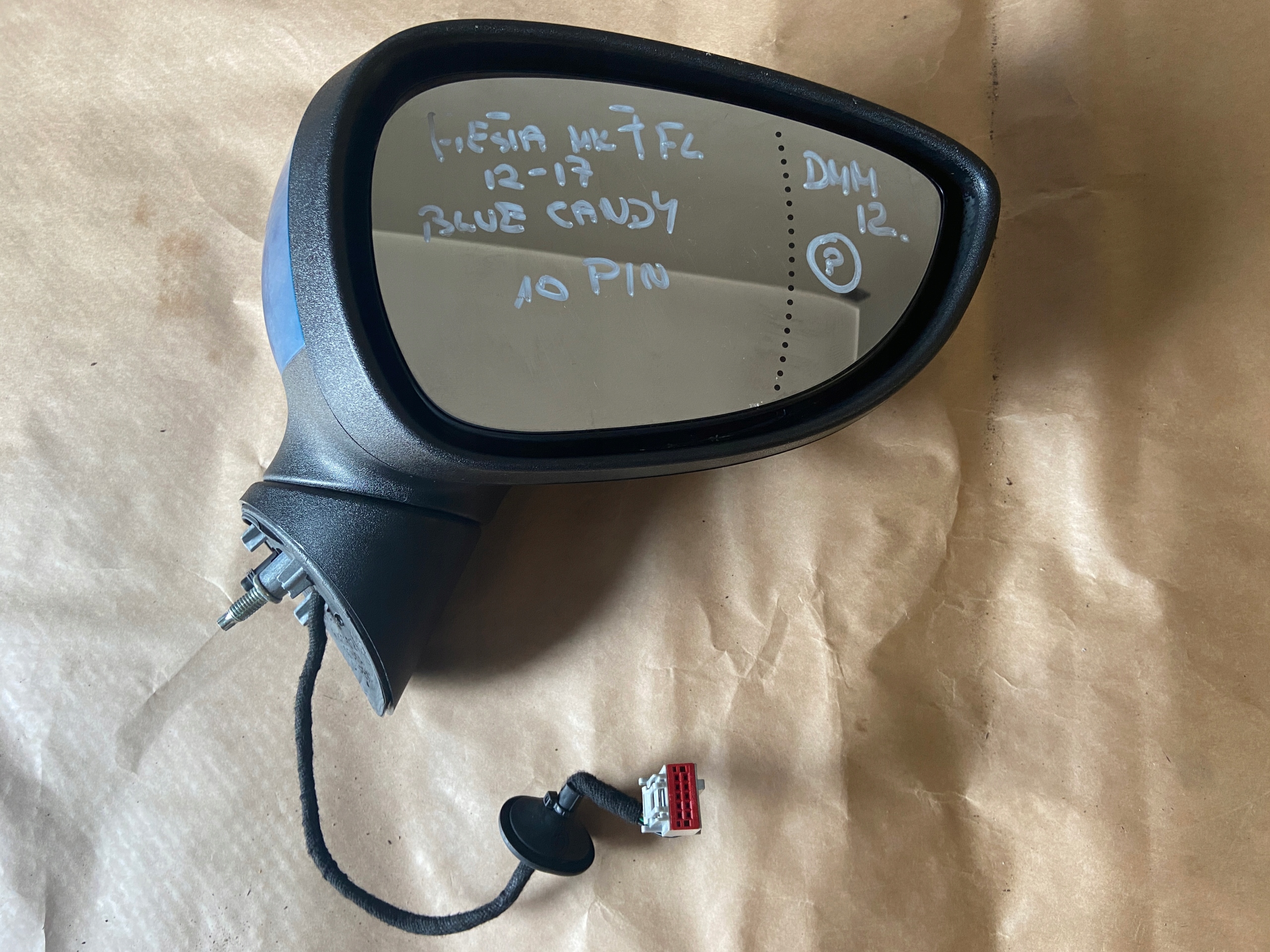 FORD FIESTA MK7 LIFT 2012-2017 mirror 10 PIN CANDY BLUE right