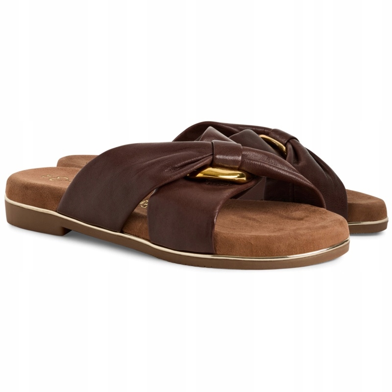 Nazouváky pantofle Marco Tozzi 2-27133-42 304 Mocca hnědé Kůže VEL.36