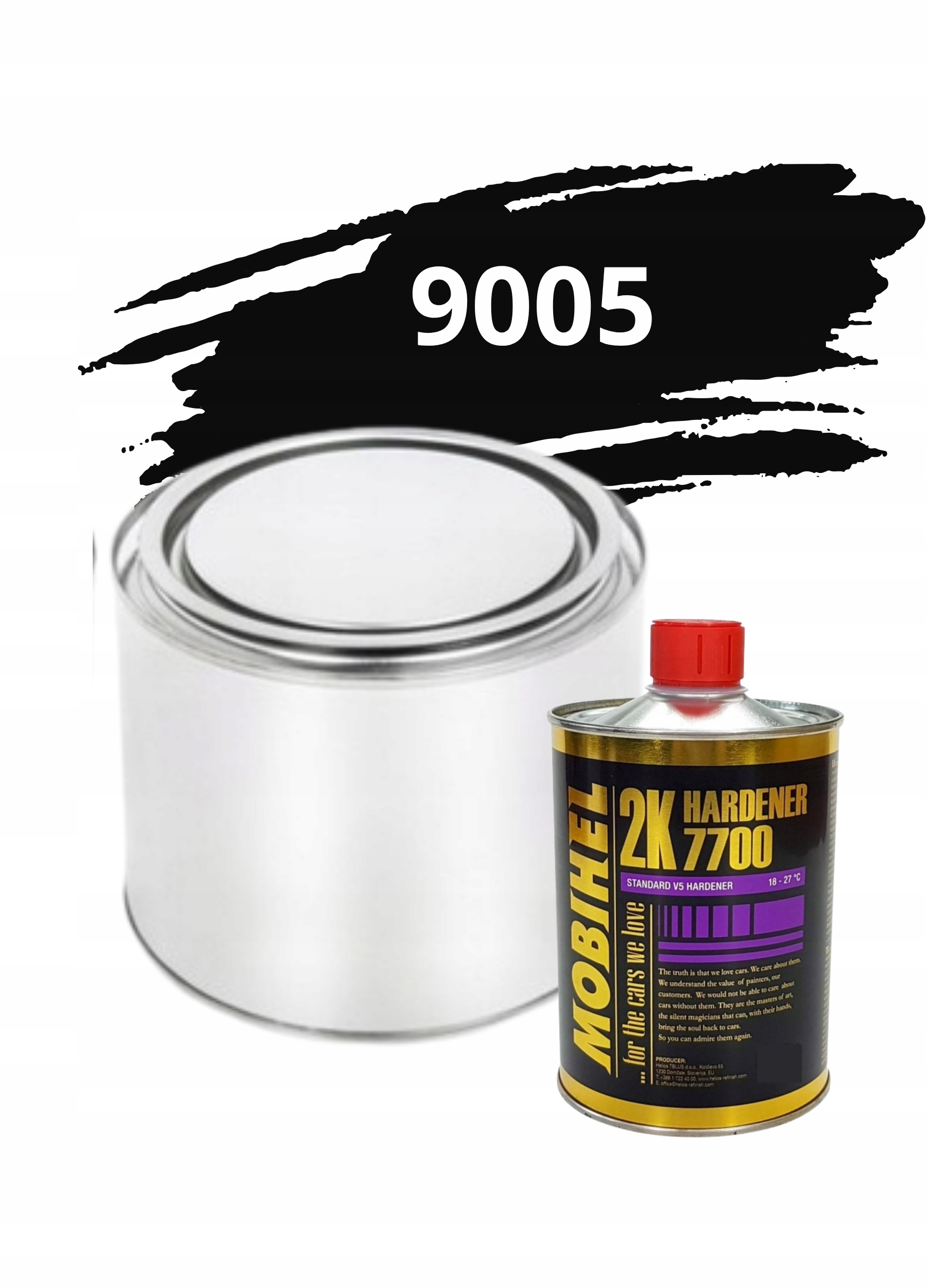 Ral 9005 Połysk Poliuretan Akryl 2:1 Farba 0,5L Utwardzacz 0,25L Mobihel