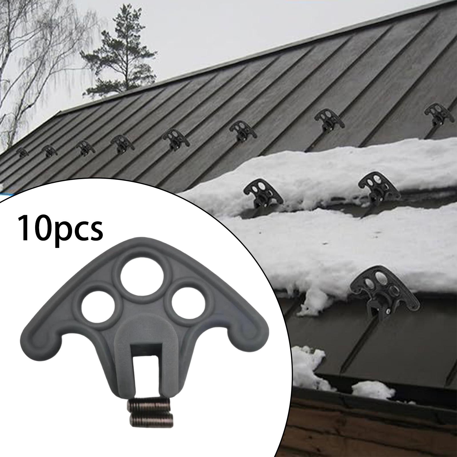 10Pcs Roofs Snow Guards Convenient Portable Stop Buildup Roof Ice Gray