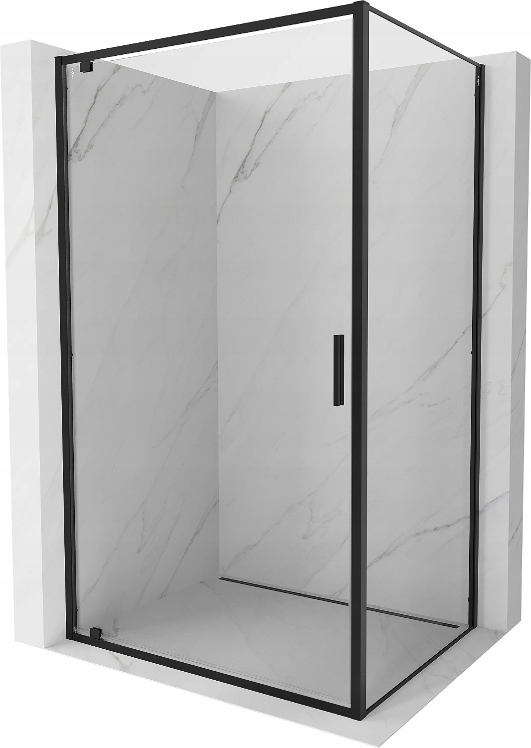 Mexen Exo Sprchový kout s Otevíracími Dveřmi 95x80 cm, Černý Profil
