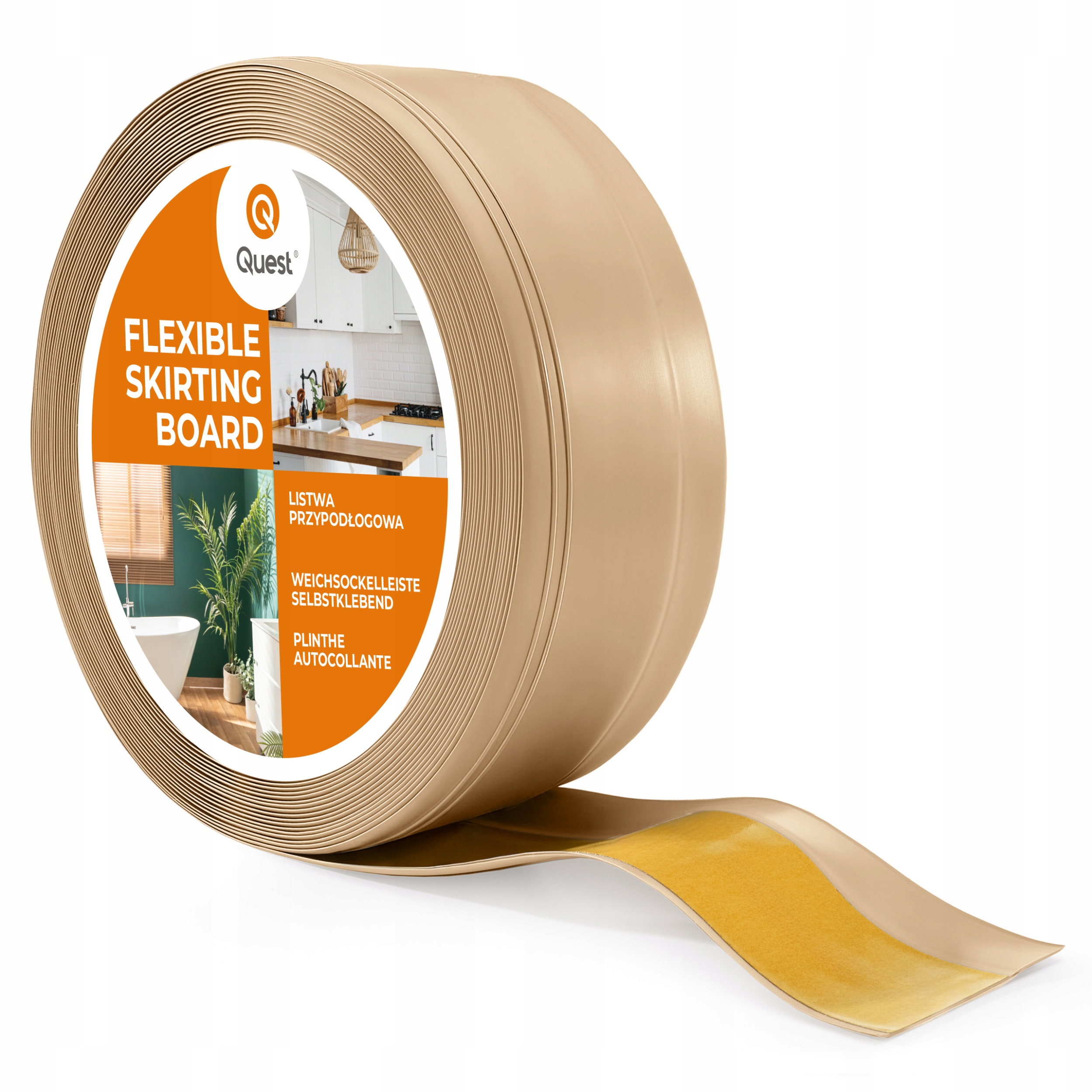 Podlahová lišta samolepicí Pvc, lišta Dekor, 50x20mm, písková 20m