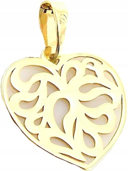 Zlatý přívěsek 585 ažurové srdce 14kt srdíčko jako dárek celebrity
