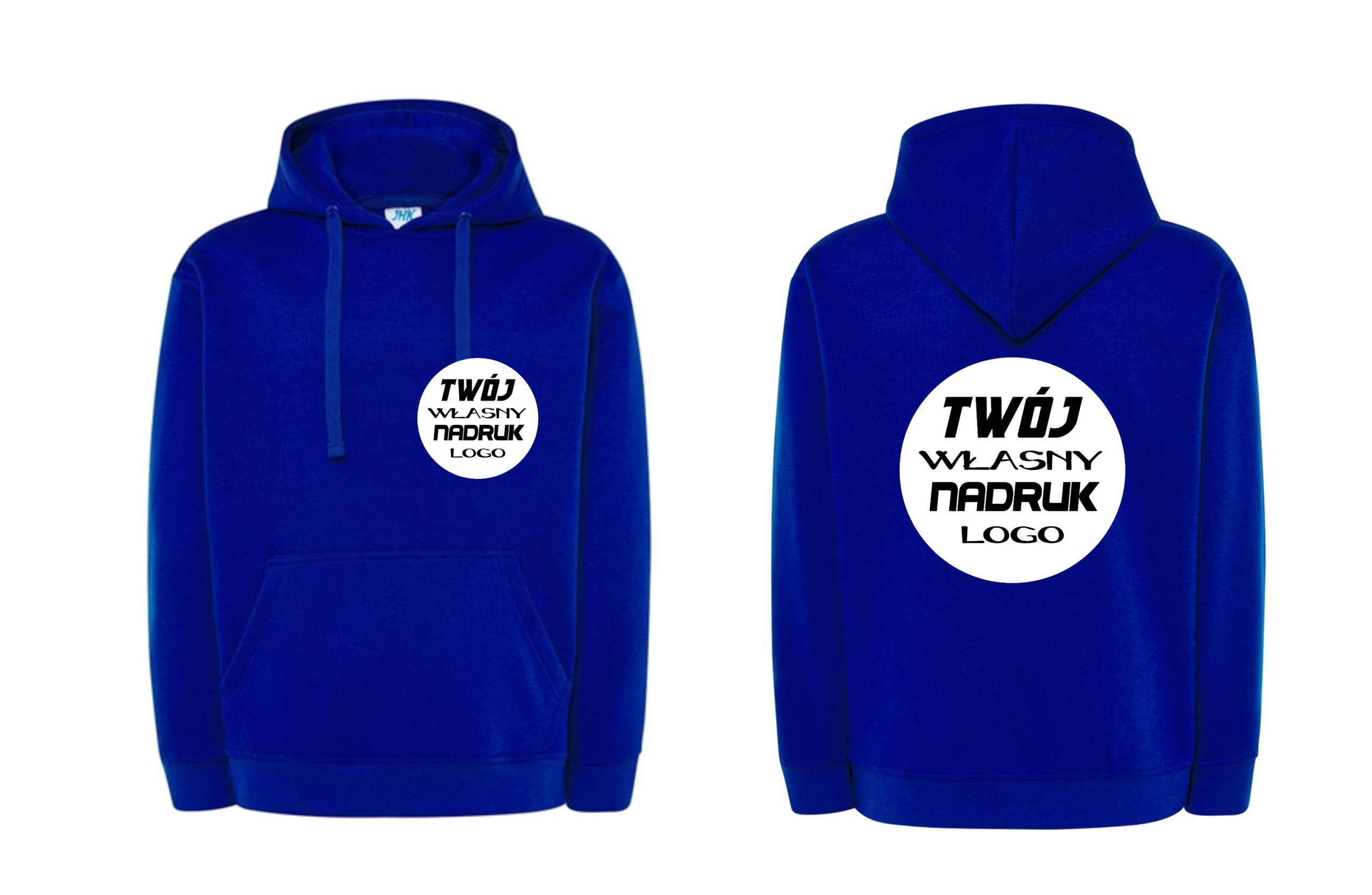 BLUZA Z KAPTUREM WŁASNY NADRUK LOGO IMIE XL Dekolt okrągły