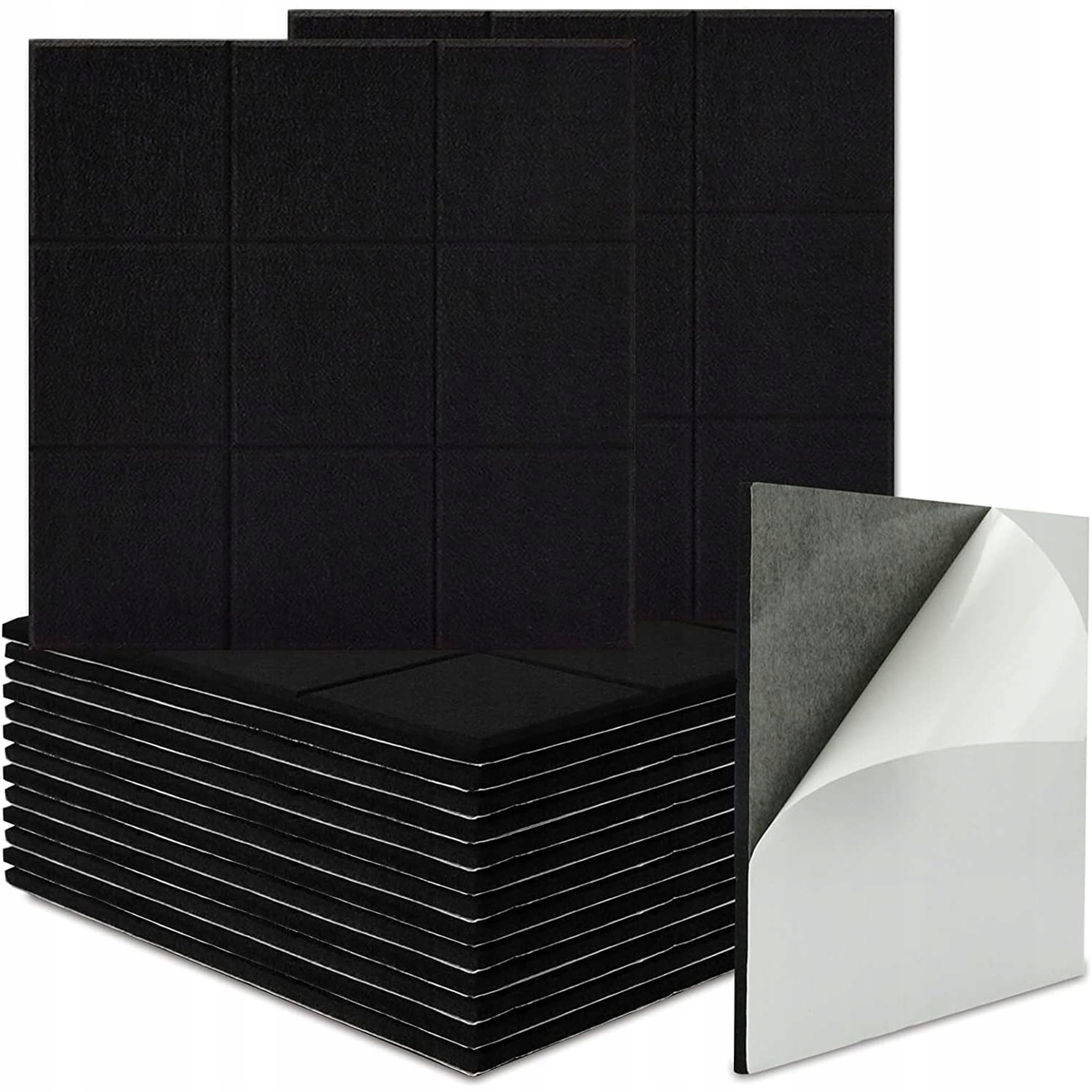 Akustická Zvukově Izolační Pěna Samolepicí Čtverec Černá 24KS