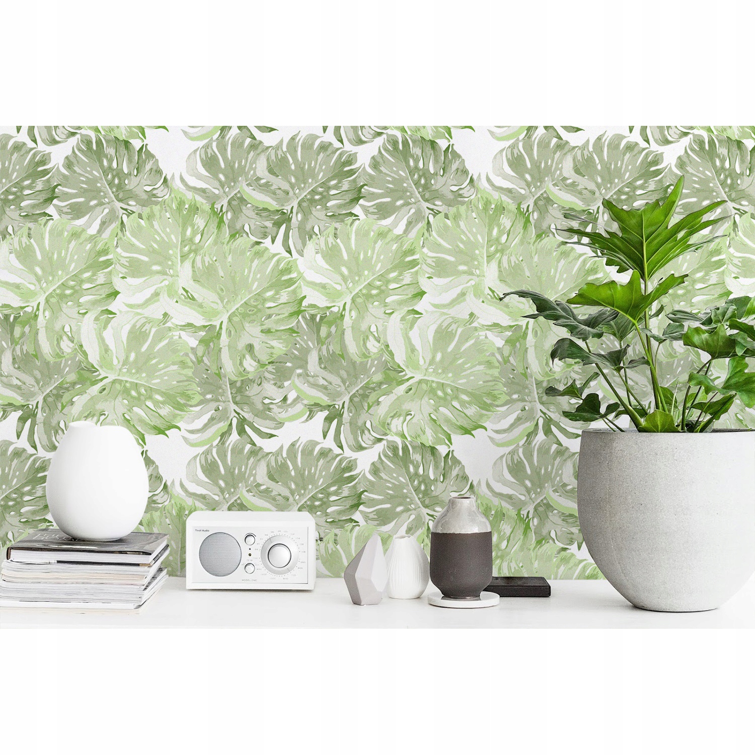 

Tapeta na ścianę Nowoczesny wzór liście 250x104 cm