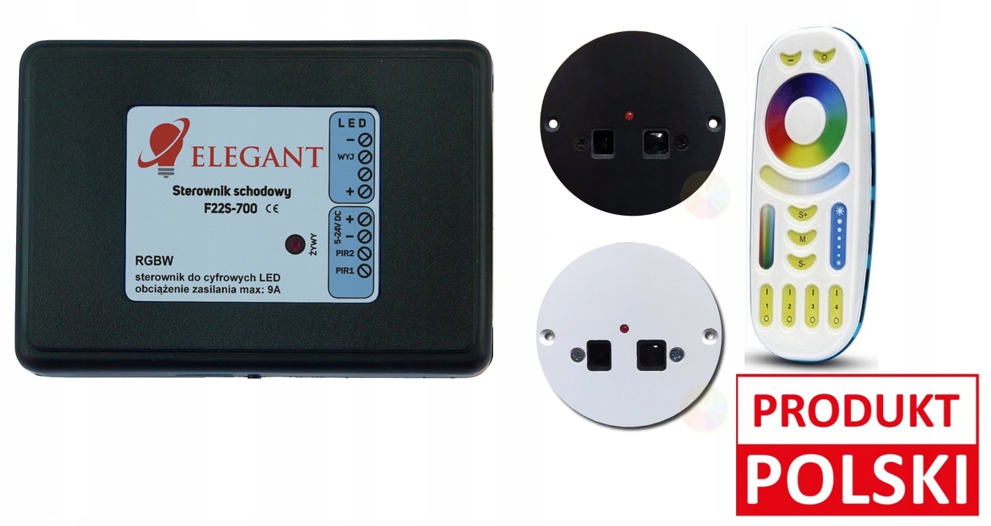 Rgbw Led schodišťový ovladač Elegant F22S WS2814F