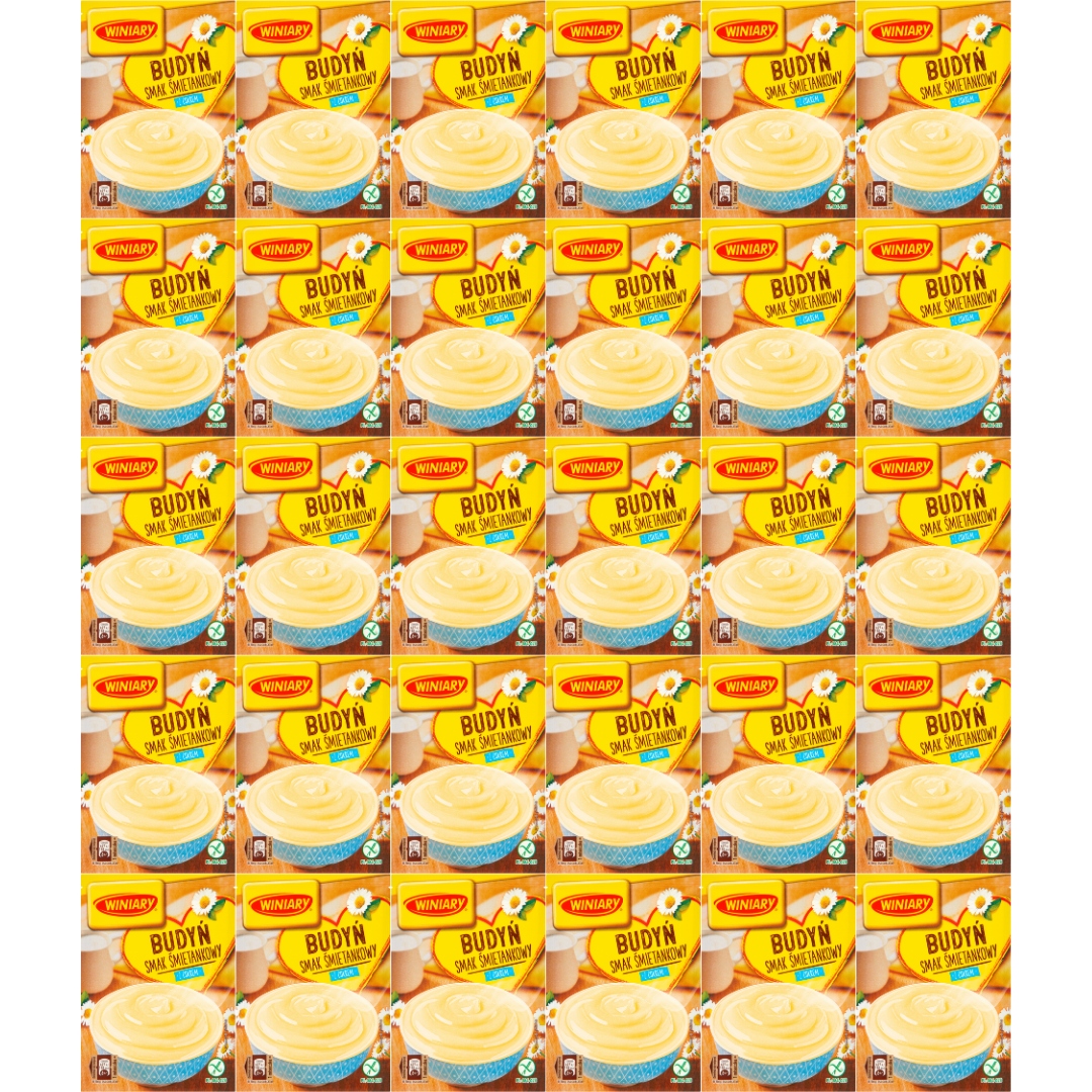 Winiary Budyń z cukrem smak śmietankowy 60 g x30