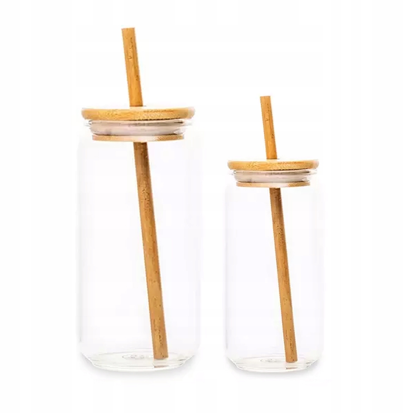 

Szklany pojemnik ze słomką 350ml 475ml Bambus