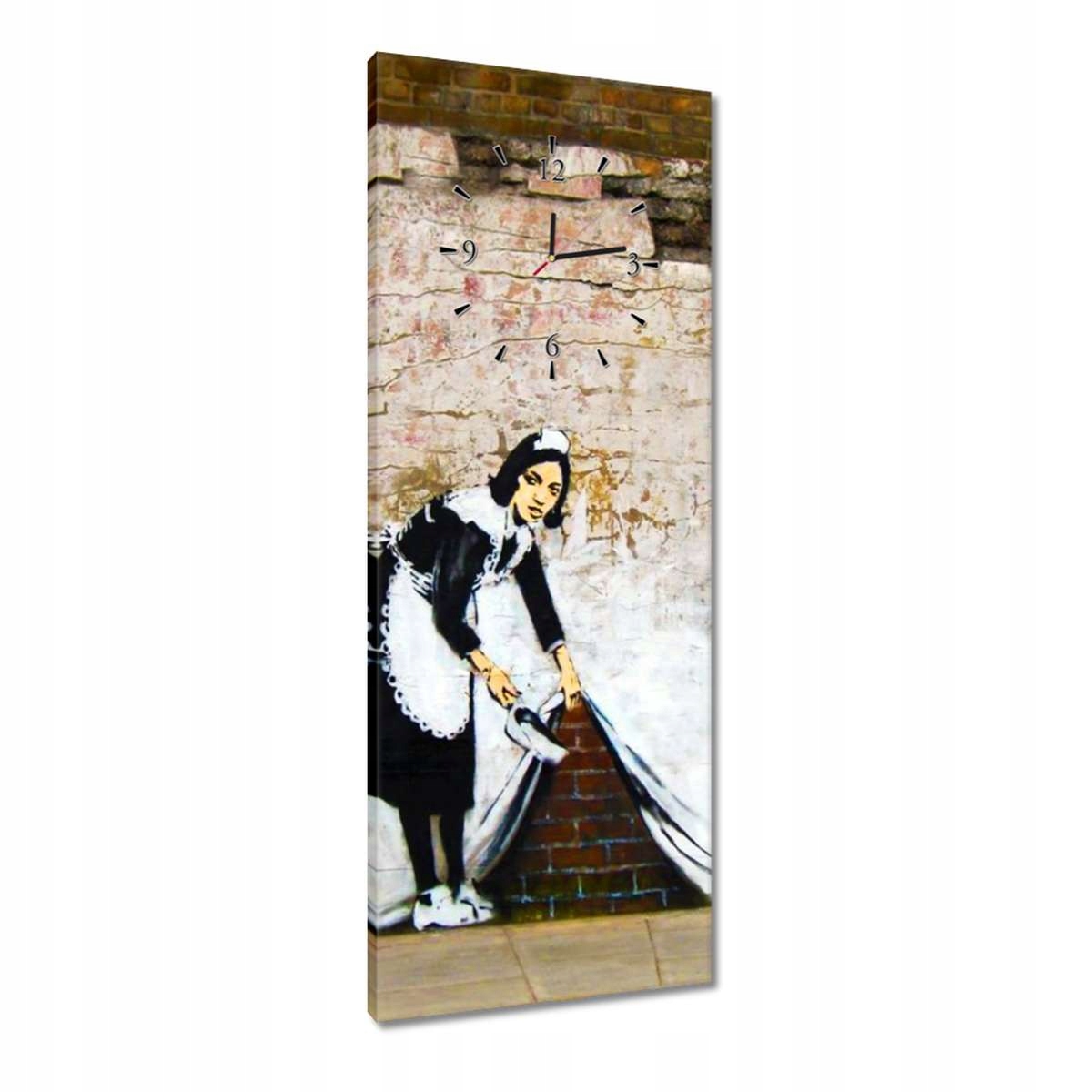 Hodiny 40x100 Banksy Pokojská Grafiti