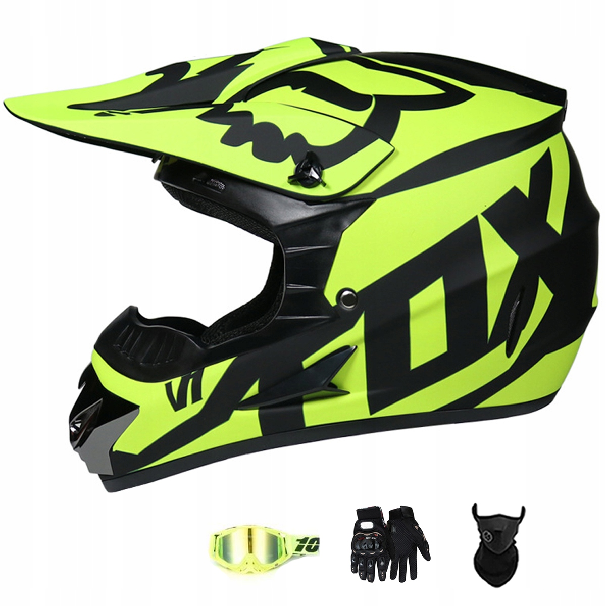 Motocyklová Přilba Lehká Enduro Quada Brýle Rukavice Maska S