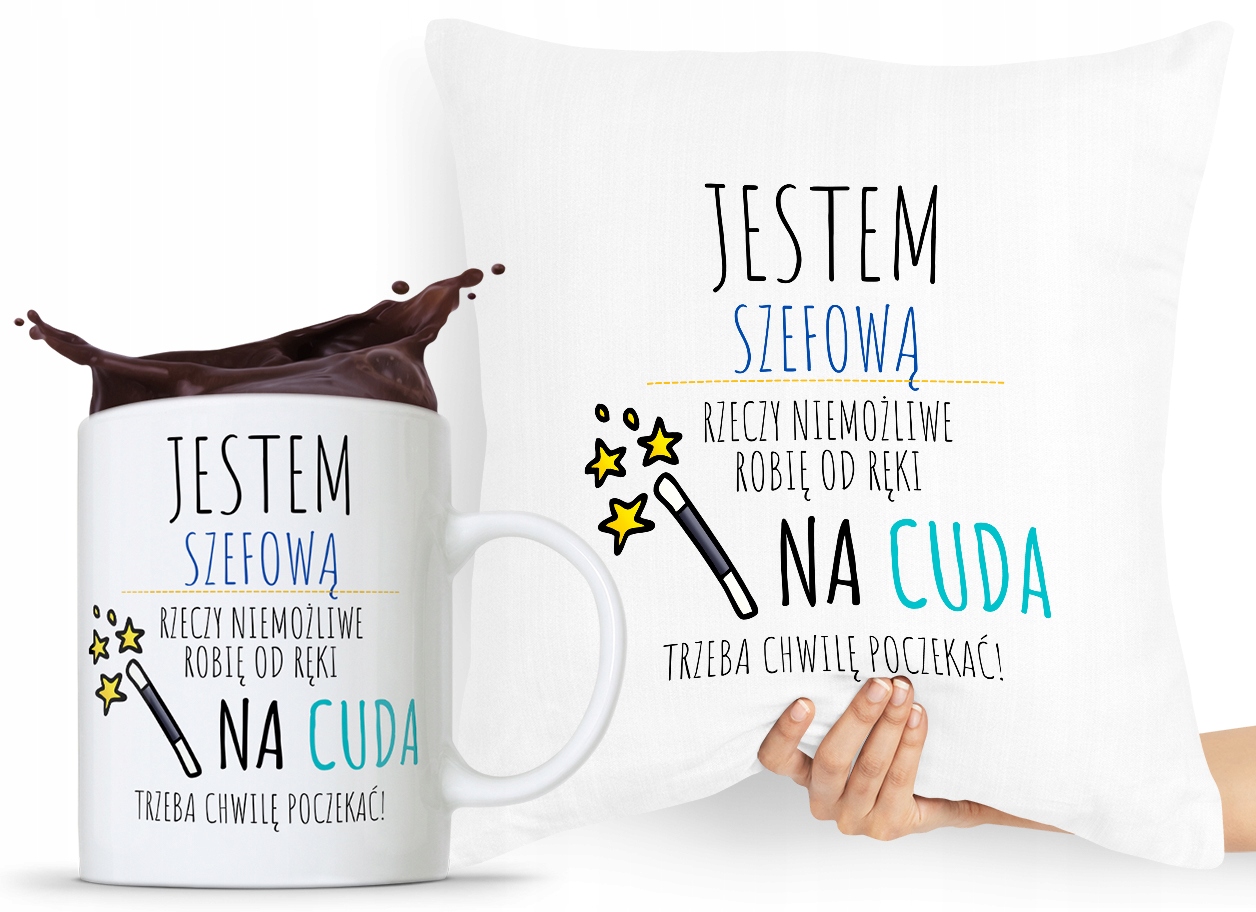 

Zestaw Poduszka Kubek Dla Szefa Szefowej