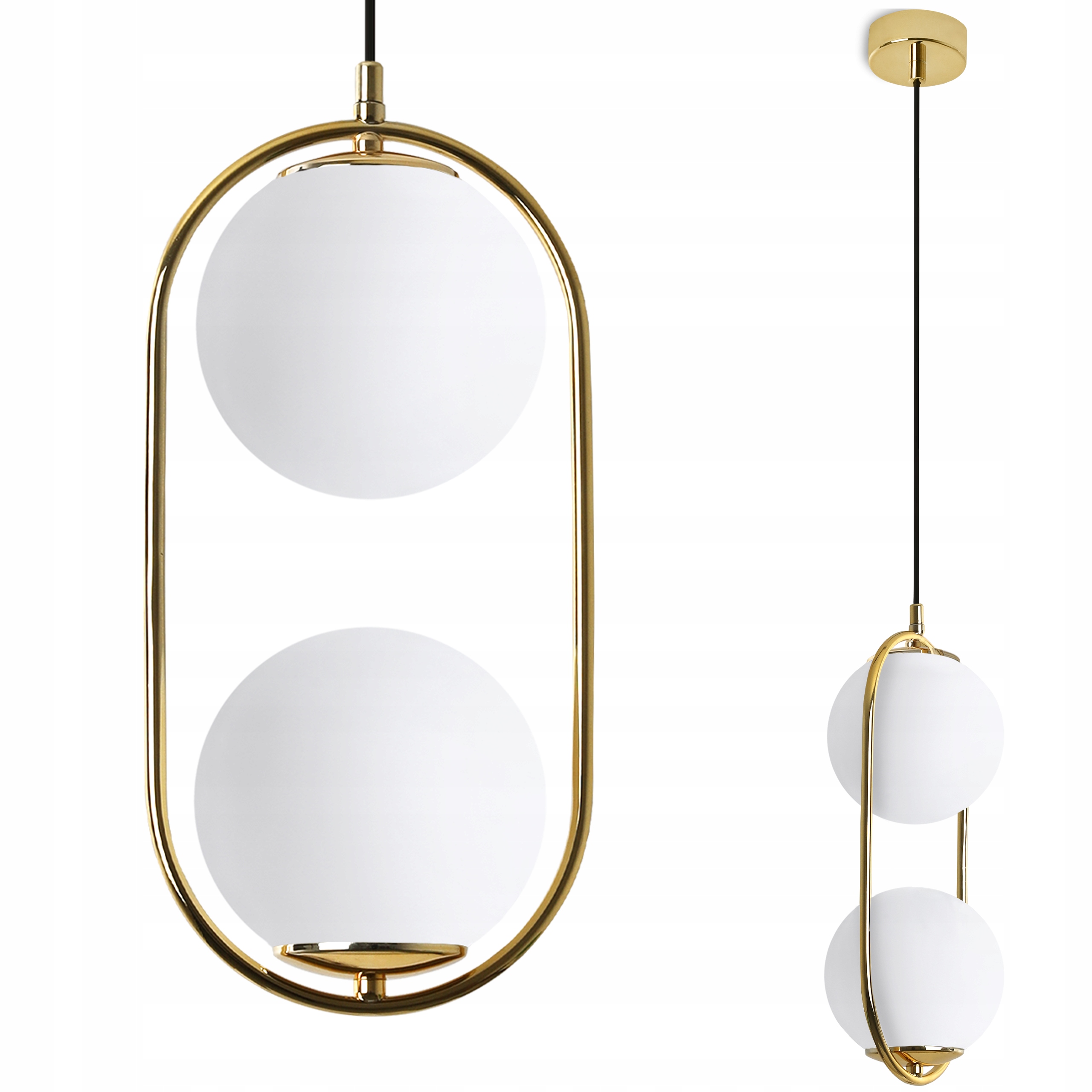 Závesná Stropná Lampa Luster Zlatý Ring Glamour Guľa Do Kuchyne A Jedálne