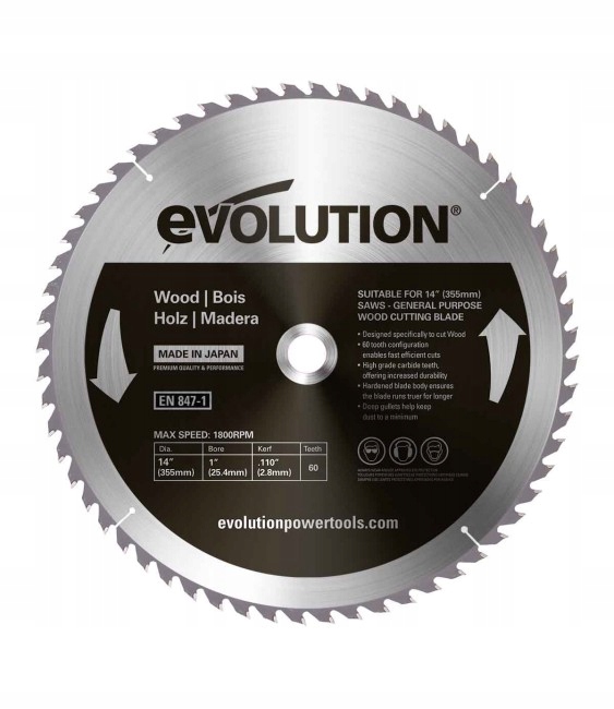 Piła Evolution tarcza tarczowa widiowa do drewna 355mm 60z do ukośnic
