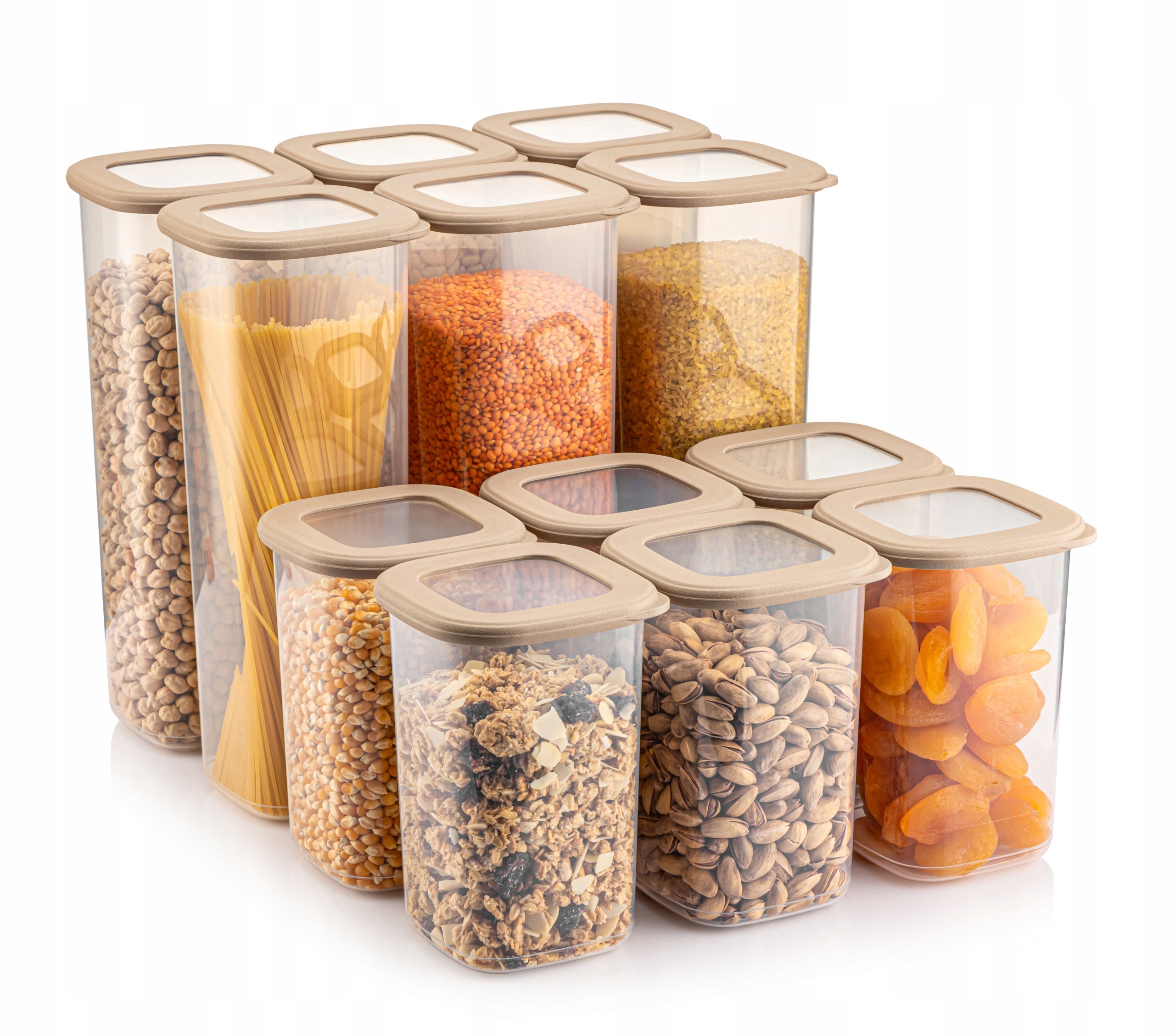 Cralex Tosca Pojemniki na żywność kwadratowe zestaw 12szt 6x2,0L 6x1,2L