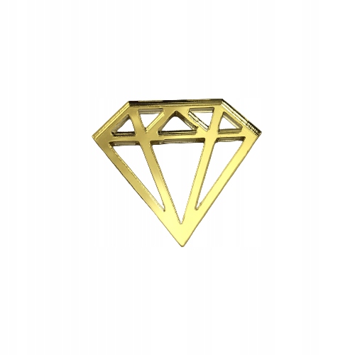 Dekor Diament 3,6x3,2 cm złote lustro decoupage