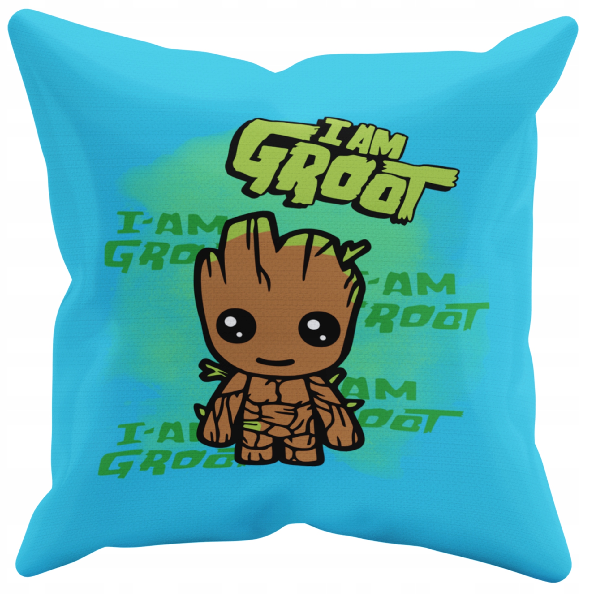 POSZEWKA NA PODUSZKĘ JAŚKA DO PRZEDSZKOLA I AM GROTT + IMIĘ GRATIS Kolor dominujący odcienie niebieskiego