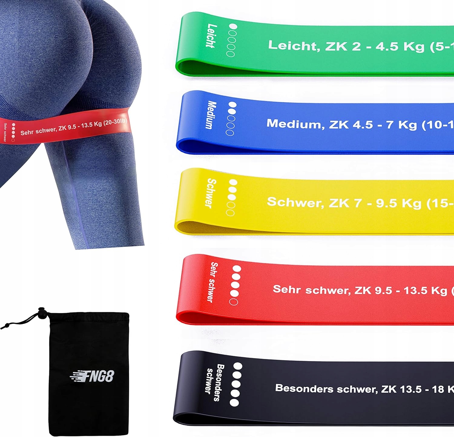 5x Gumy Taśmy Do Ćwiczeń Taśmy Fitness Zestaw