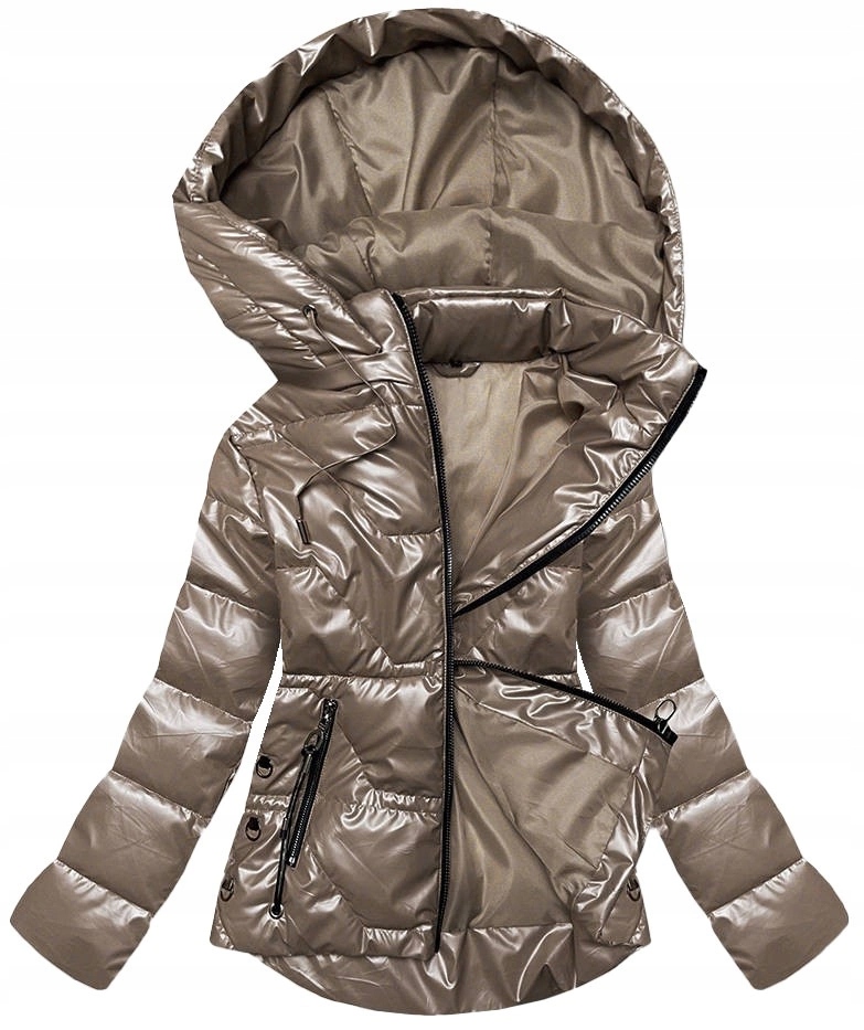Krátká Metalická Bunda B8008 Cappuc. 48