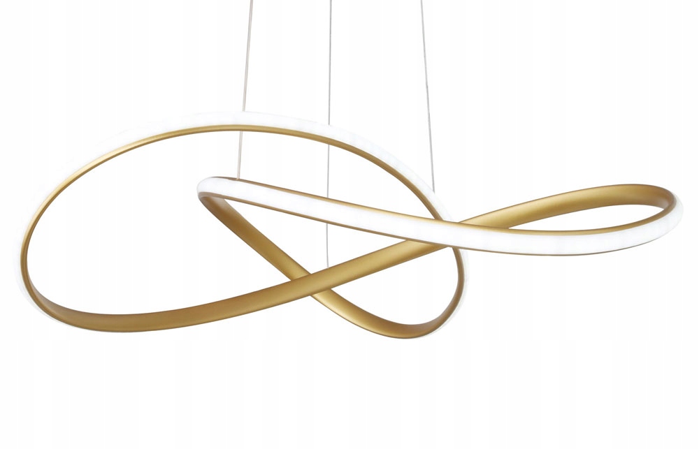 LAMPA WISZĄCA RING PLAFON okrąg żyrandol LED PILOT 3 BARWY ZŁOTA WSTĘGA Długość/wysokość 113 cm