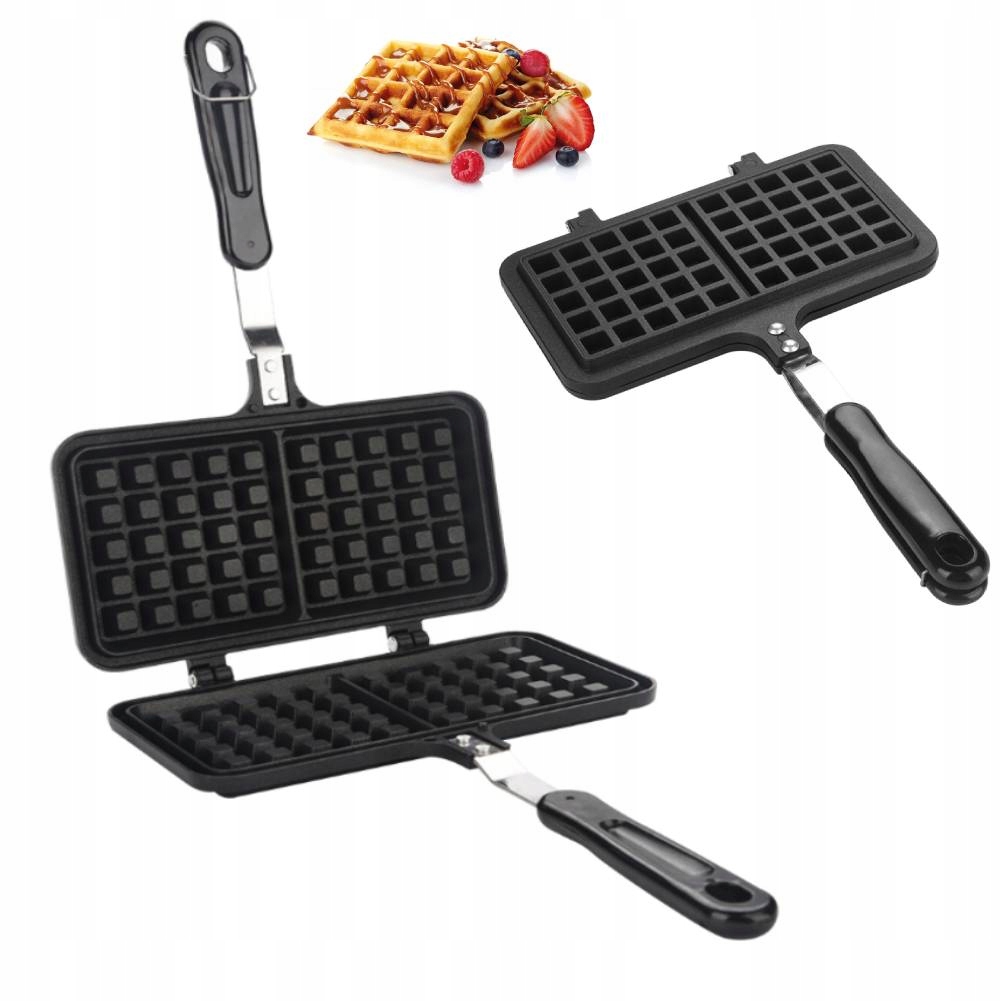 Patelnia Do Gofrów Podwójna 4 Duże Chrupiące Gofry Duża 33,5X21,5 CM