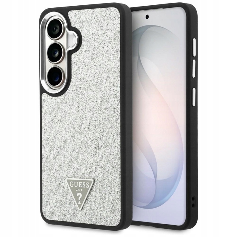 Pouzdro Guess pro Galaxy S26 Magsafe Originální Fixed Glitter Stříbrné Zadní Kryt