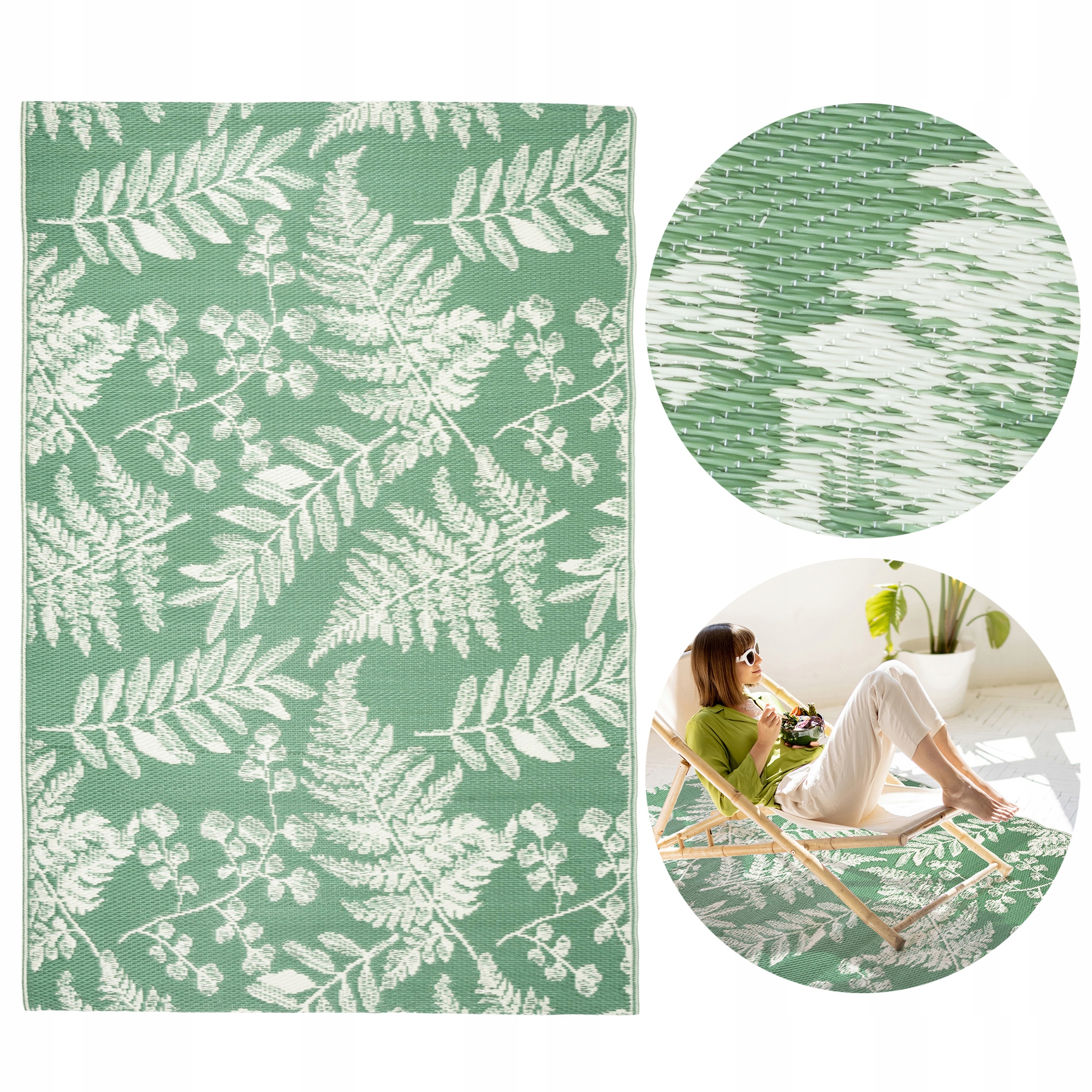 Venkovní Koberec Na Terasu 120x170 CM Moderní Vzor Voděodolný Na Balkon