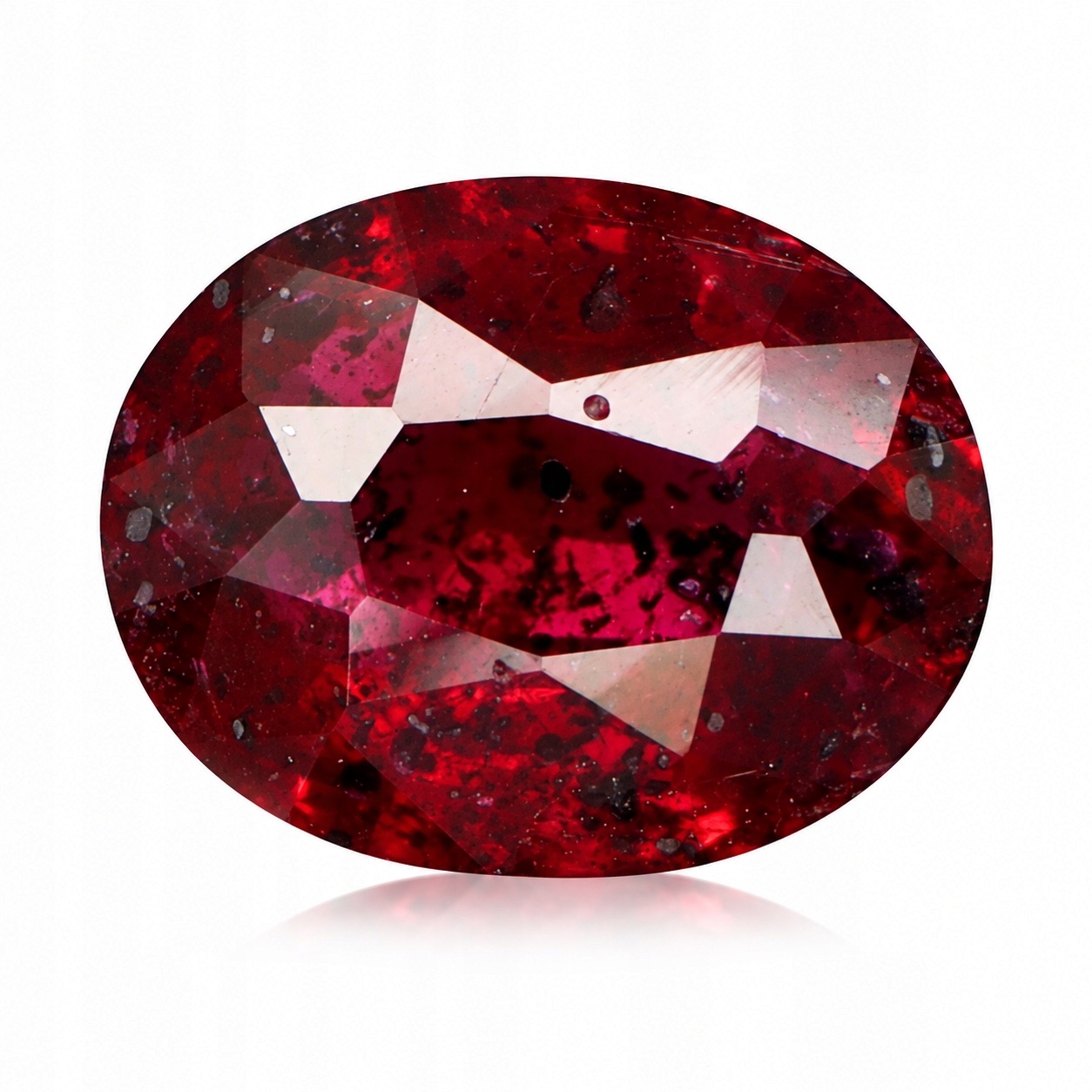 Přírodní Rubín 0.98 ct Červený Ovál Tanzanie I2 certifikát Wbd