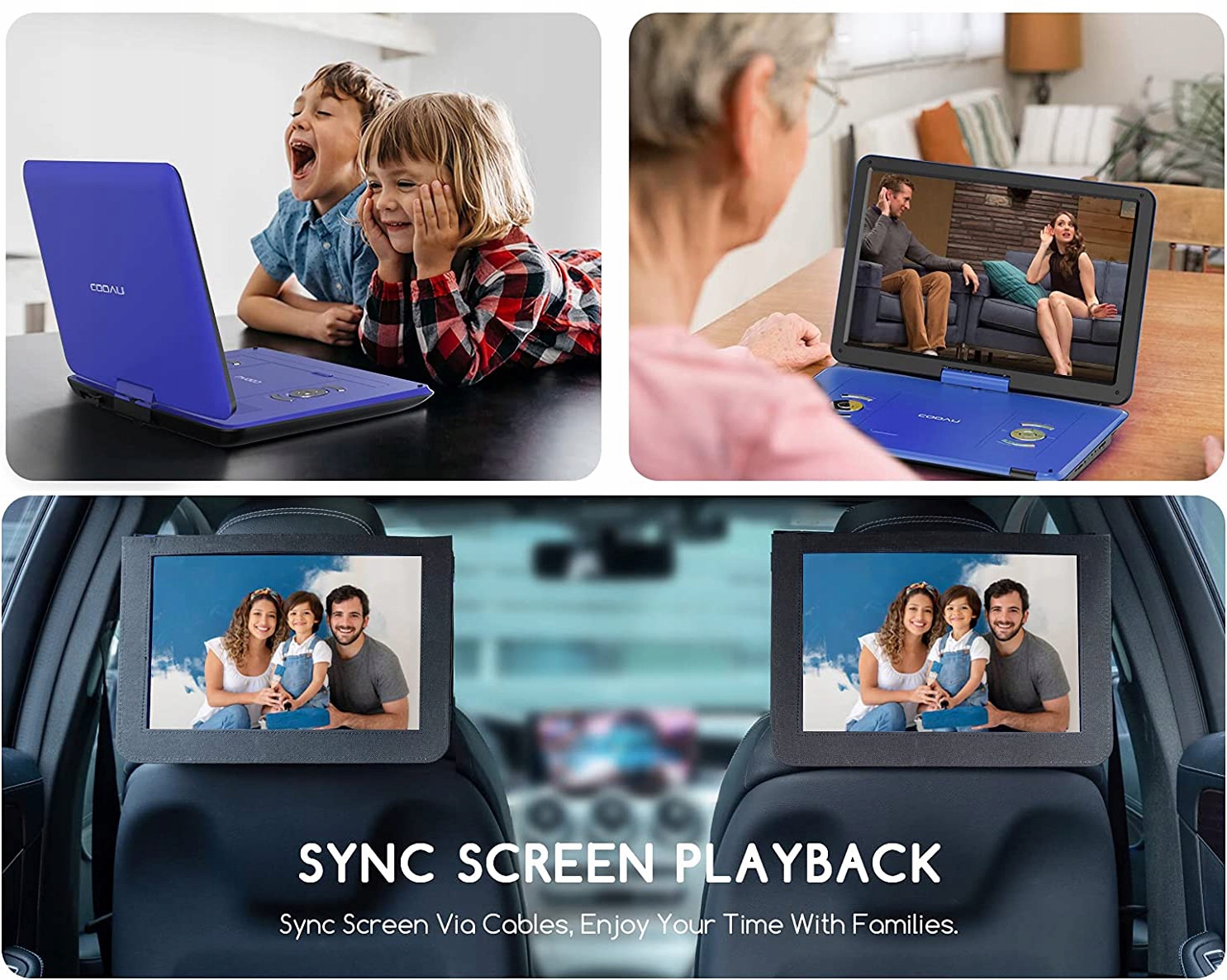 ODTWARZACZ DVD 17.5" PRZENOŚNY SAMOCHODOWY USB/SD Formaty dźwięku Audio CD MP3