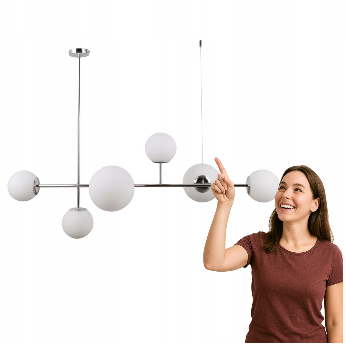 Závěsná lampa Vailante chrom 6LED Moderní Italux