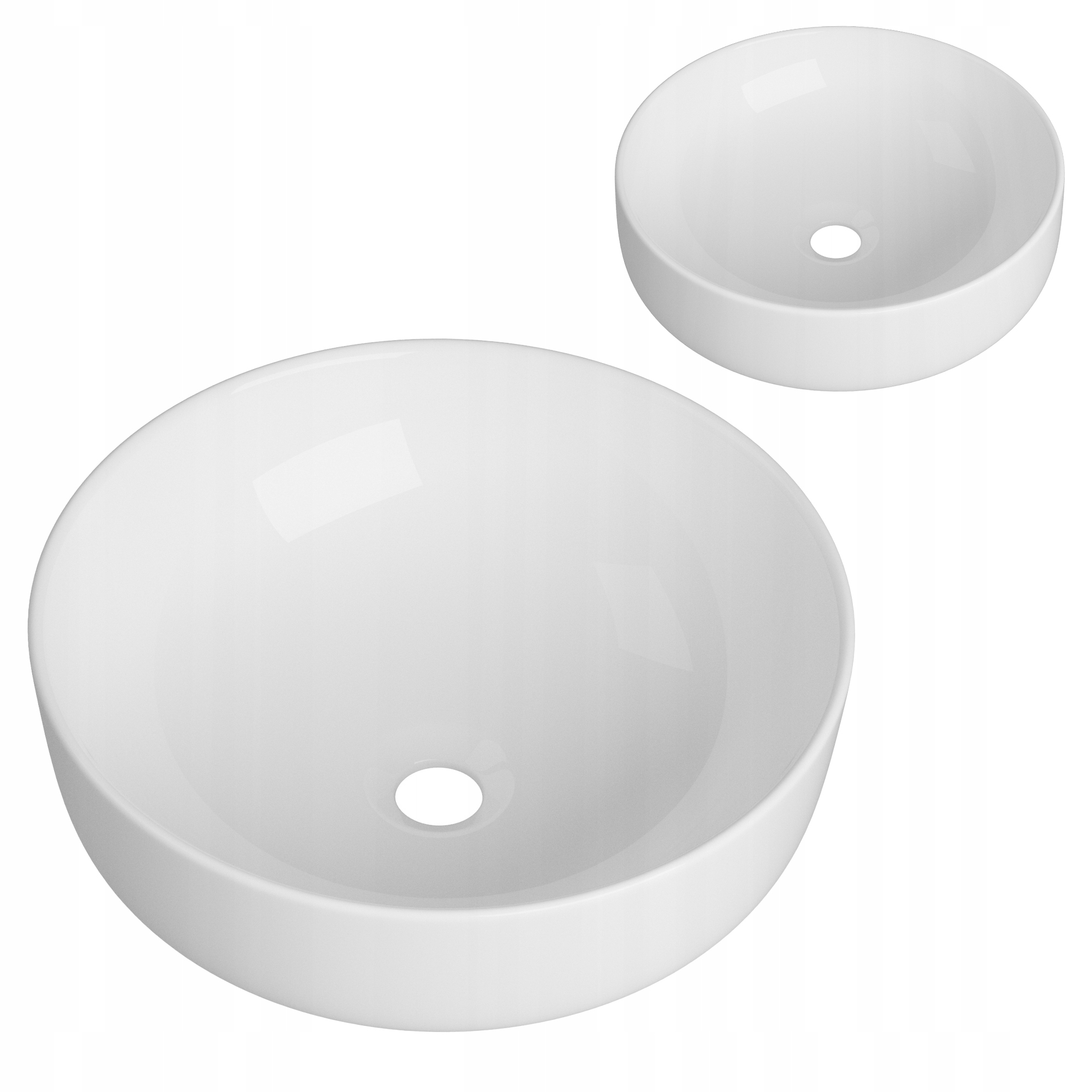 Umývadlová Doska Teo Okrúhla Biela Keramická Kúpeľňová Položená Na Dosku