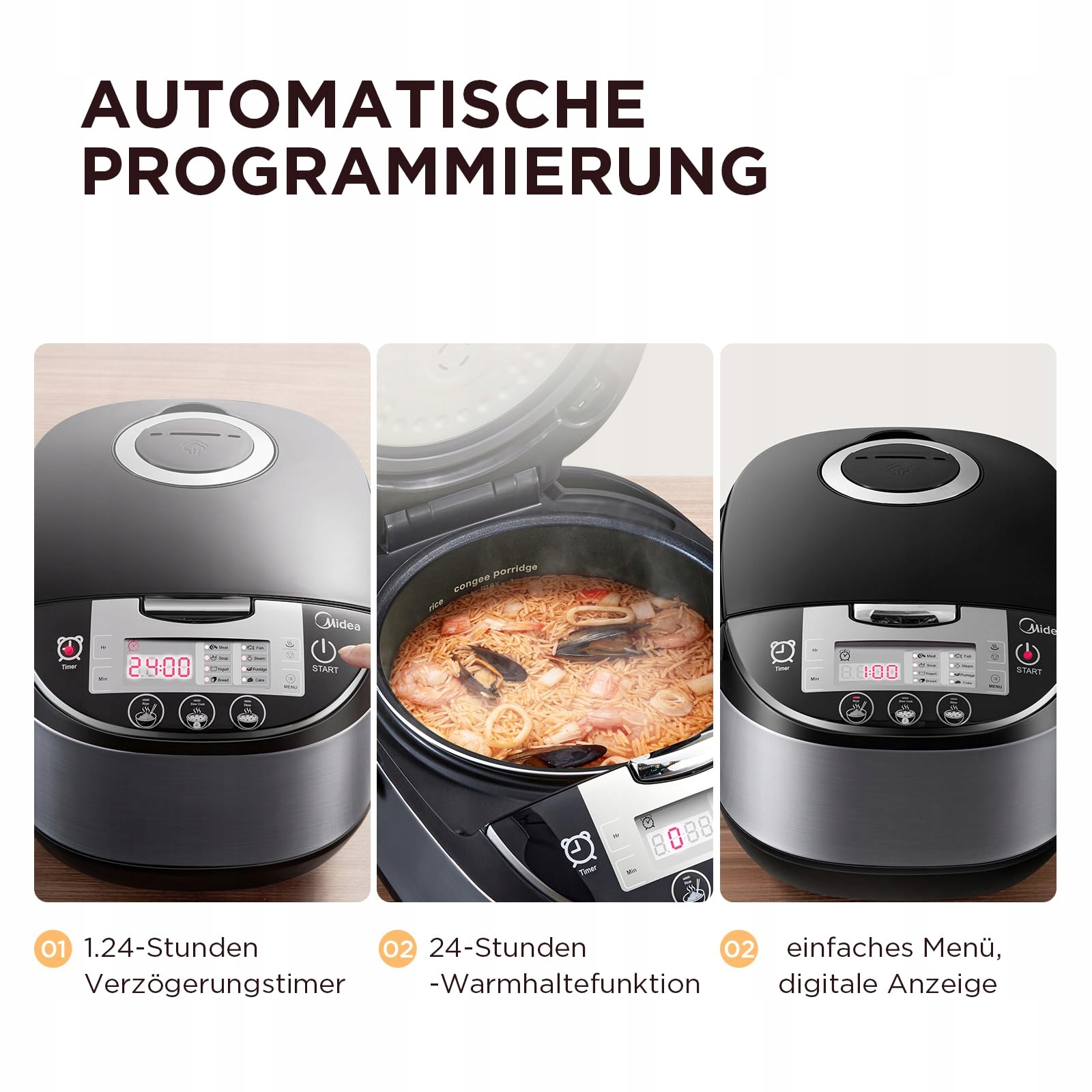 MIDEA Multicooker 5L 11 Programów Dla 10 Osób Z Funkcją Podgrzewania — miniatura 7