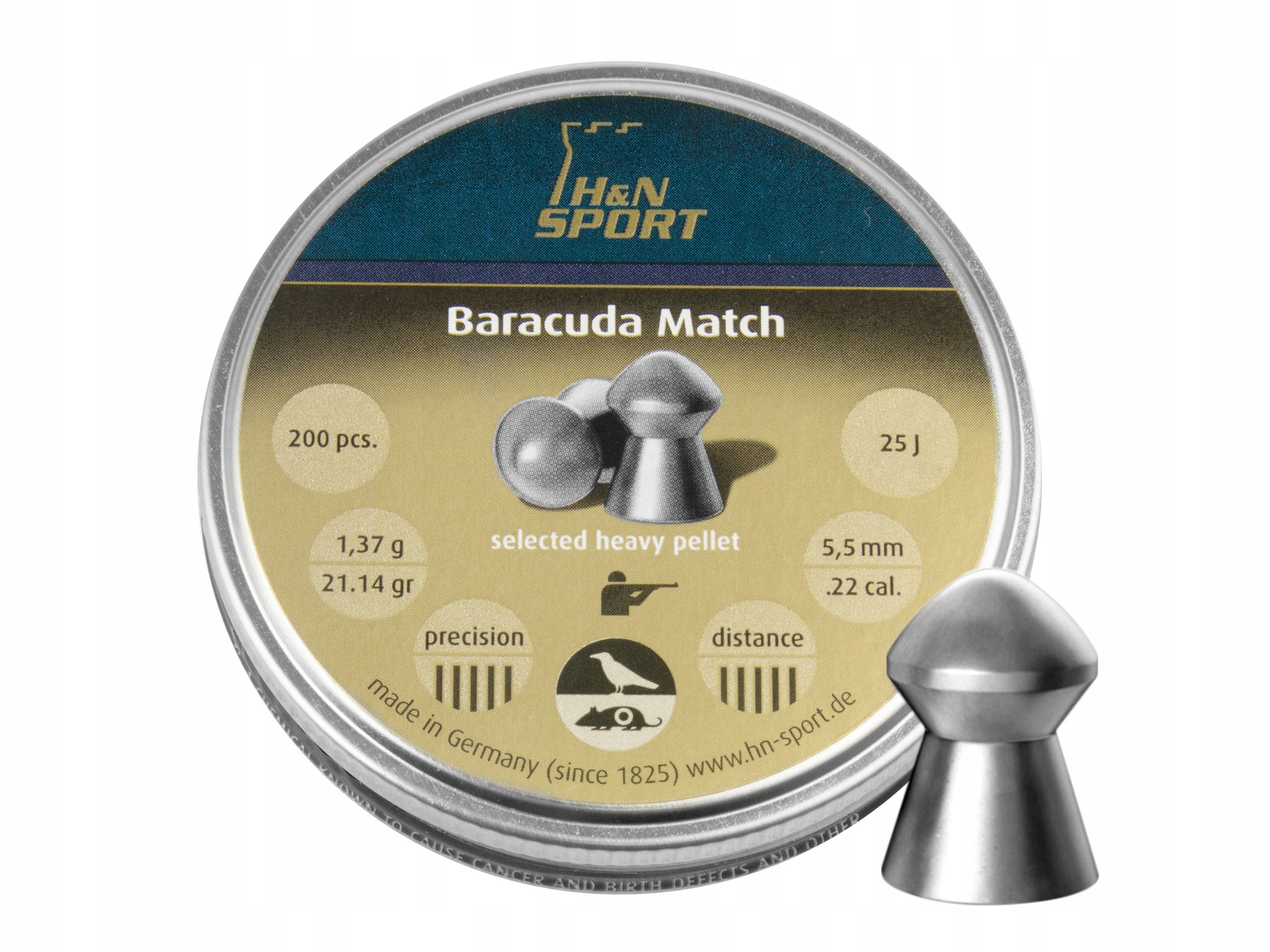 Śrut diabolo H&n Baracuda Match 5,51 mm 200 szt.