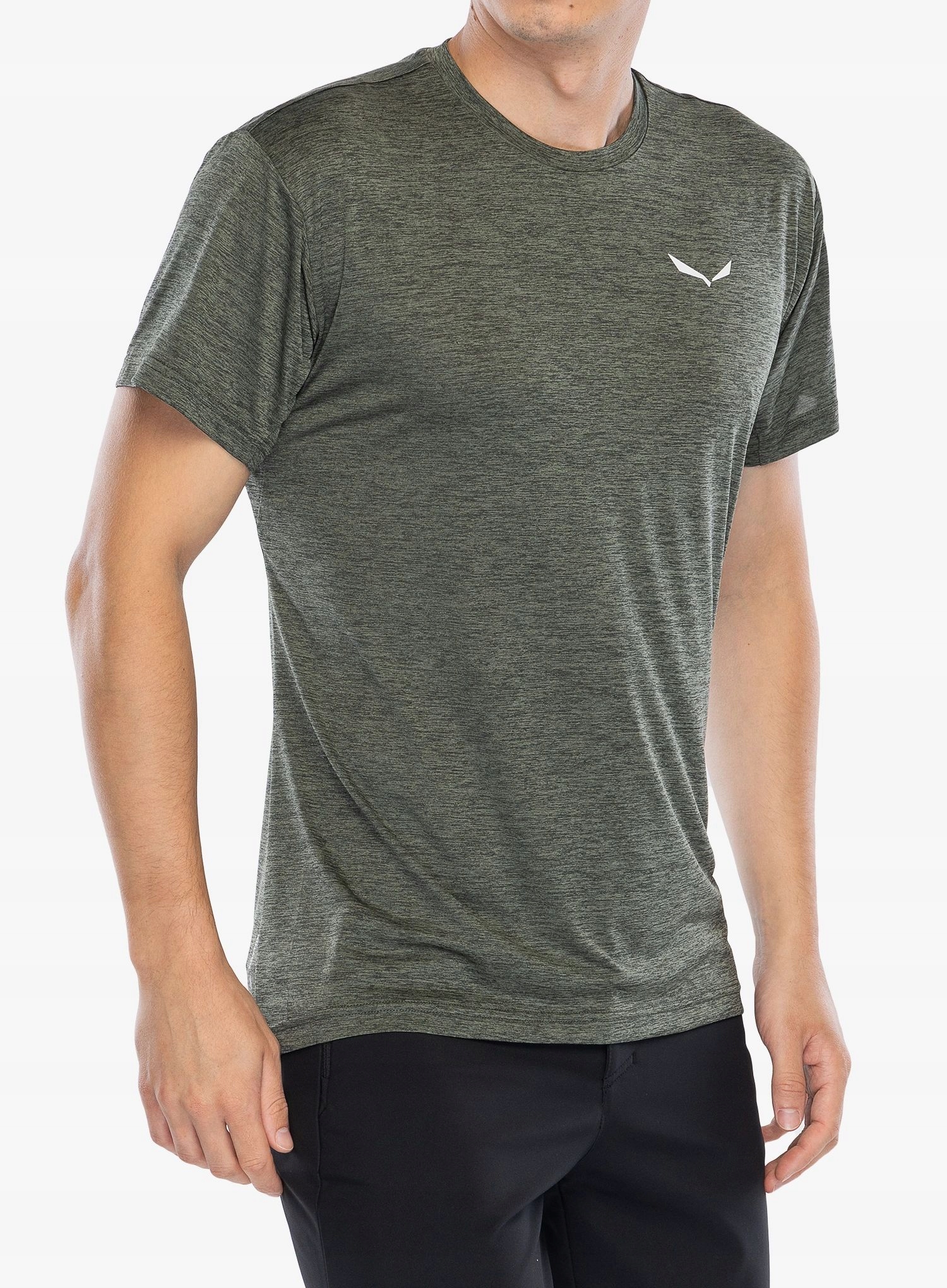 Termoaktivní tričko Salewa Puez Melange Dry S/s Tee tmavě olivová M