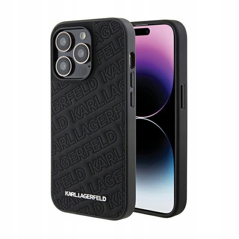 Karl Lagerfeld Quilted K Pattern – Pouzdro pro iPhone 15 Pro (černé)