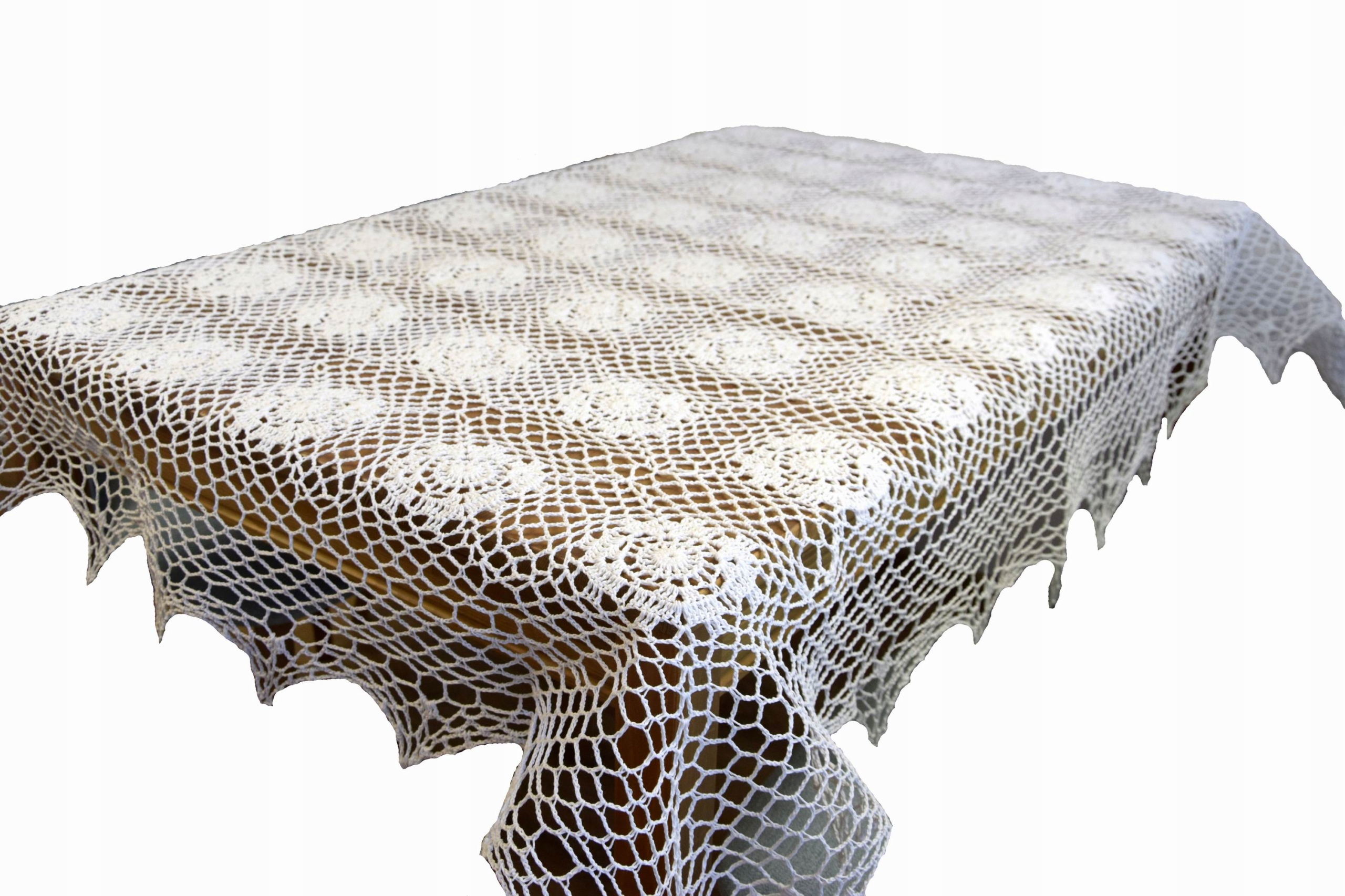 

Biały Obrus Koronkowy 130/180 Serweta Na Stół