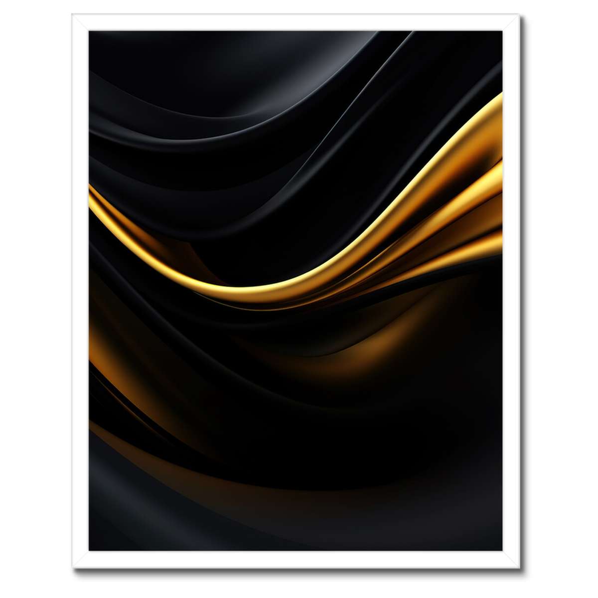 Plakát v bílém rámu 40x50 Hedvábná zlatá stuha