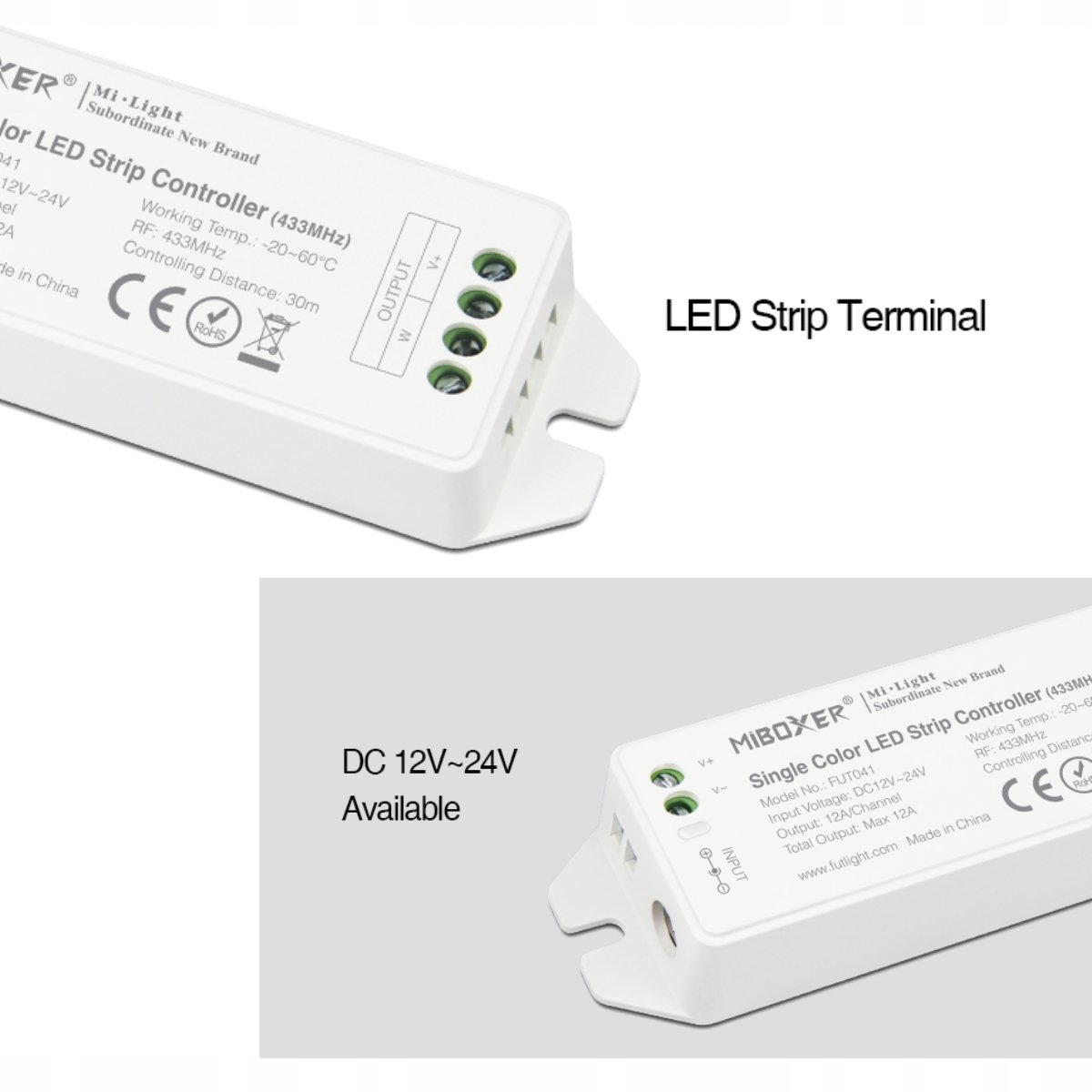 ZESTAW PILOT + KONTROLER LED MONO MILIGHT FUT041 Długość 0 m
