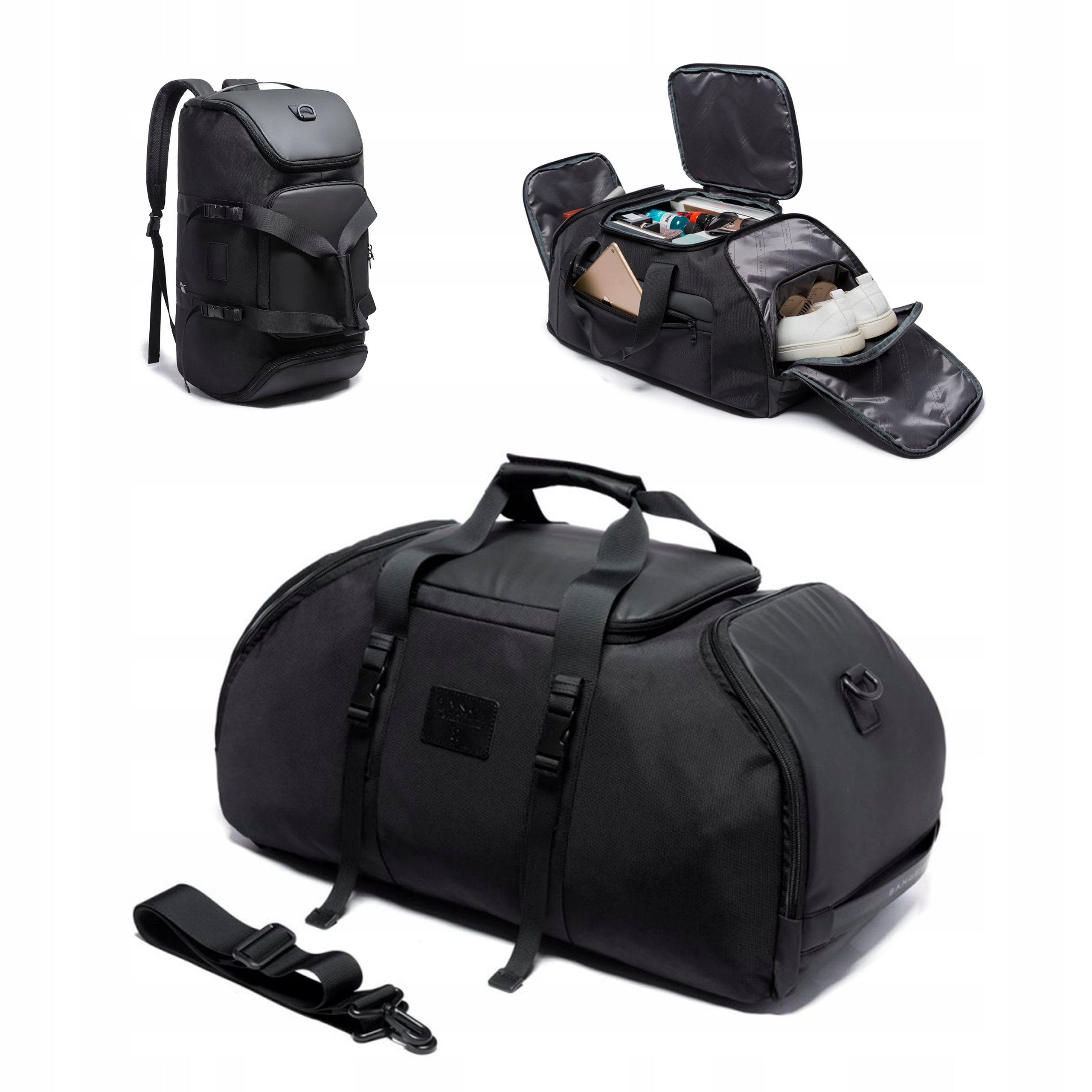 Torba Sportowa treningowa z funkcją Plecaka 2w1 z przegrodą na buty – 40L