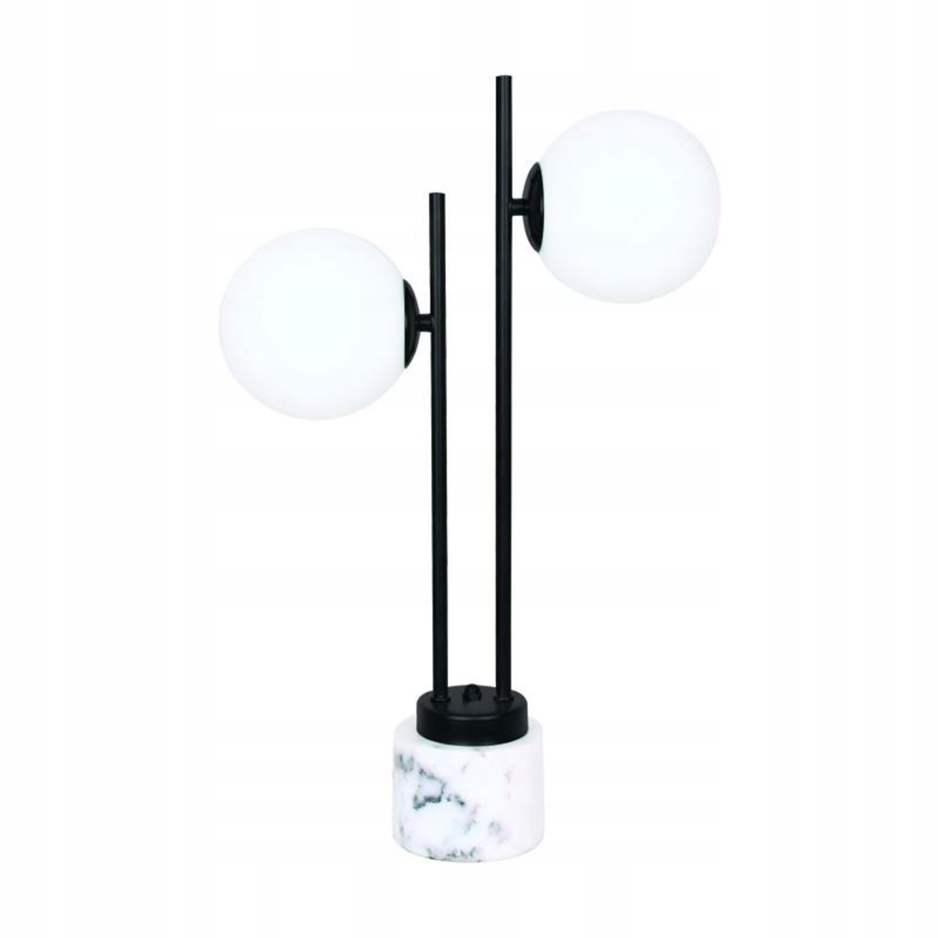 Aca Lighting stolná lampa 2XE14 Quadro čierna biela mramor IP20 36X14XH61CM