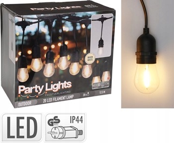Světelná girlanda 20 Led 12,5 m – Dekorativní lampy na terasu a zahradu