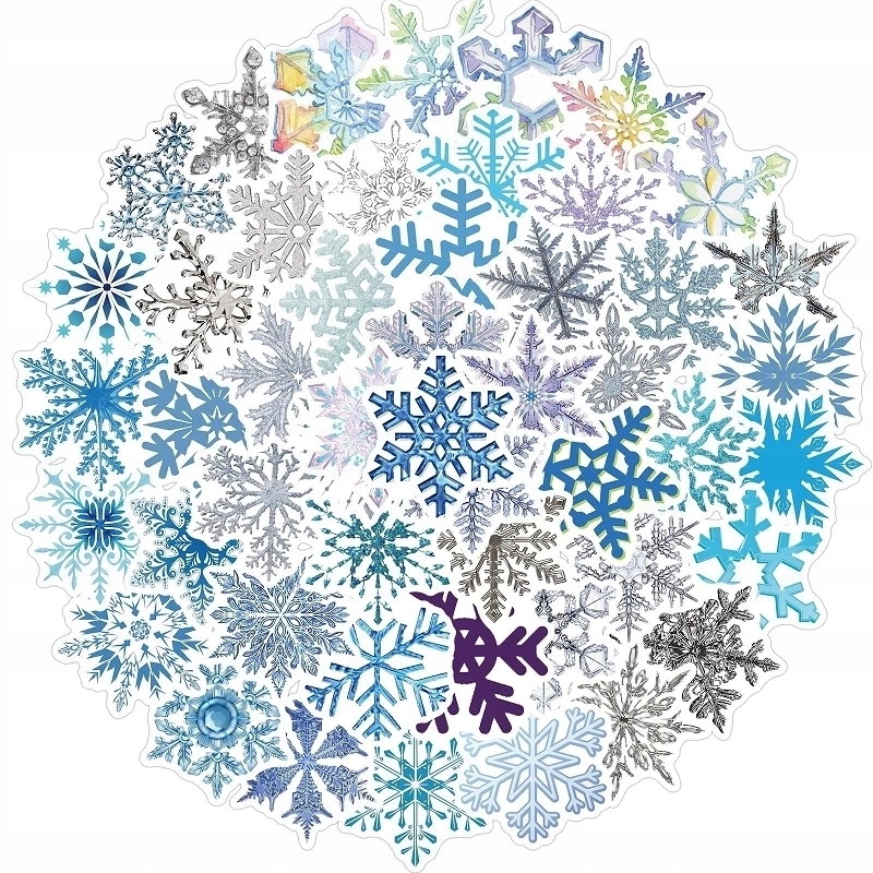 

Stickers Naklejki wodoodporne MIX Śnieżynki 50 Szt