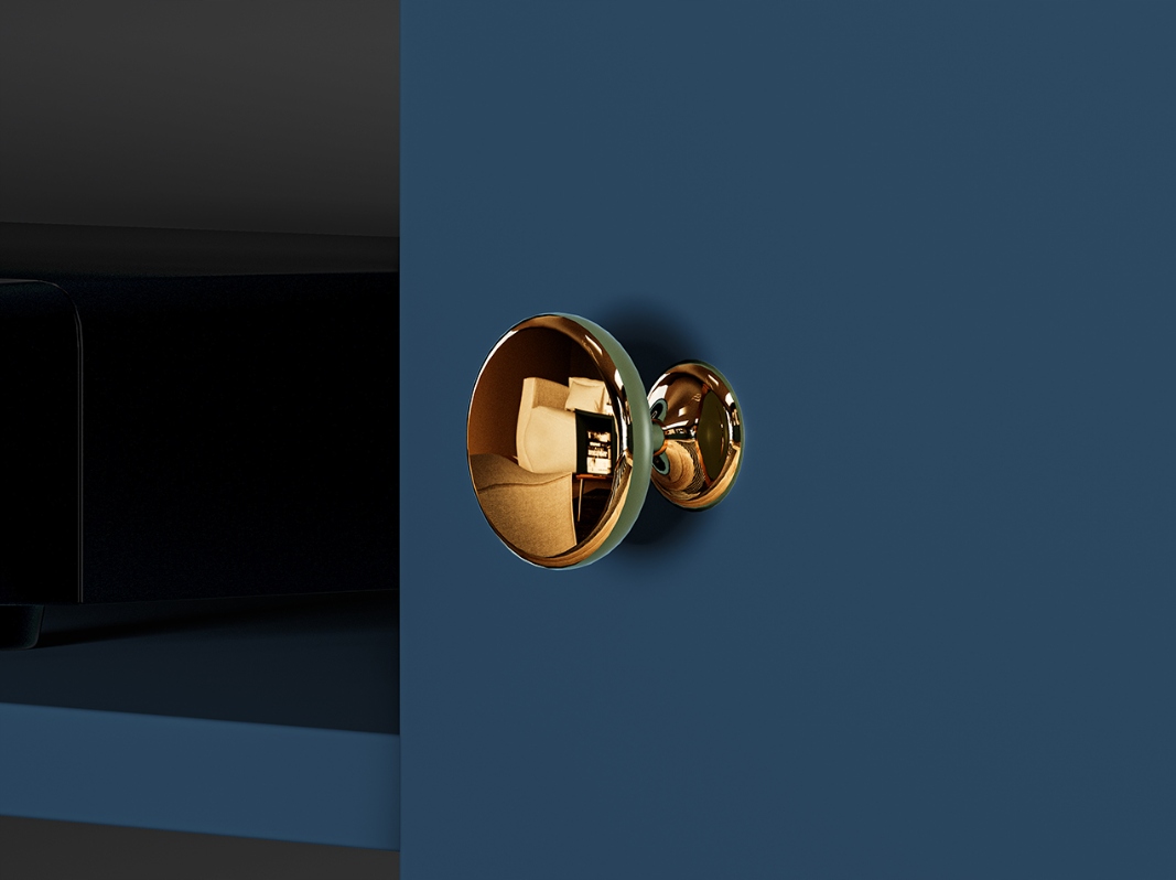 Szafka RTV 2- Drzwiowa 2D 160 cm Błękit Ciemny MARIANA ML Kolor frontów niebieski