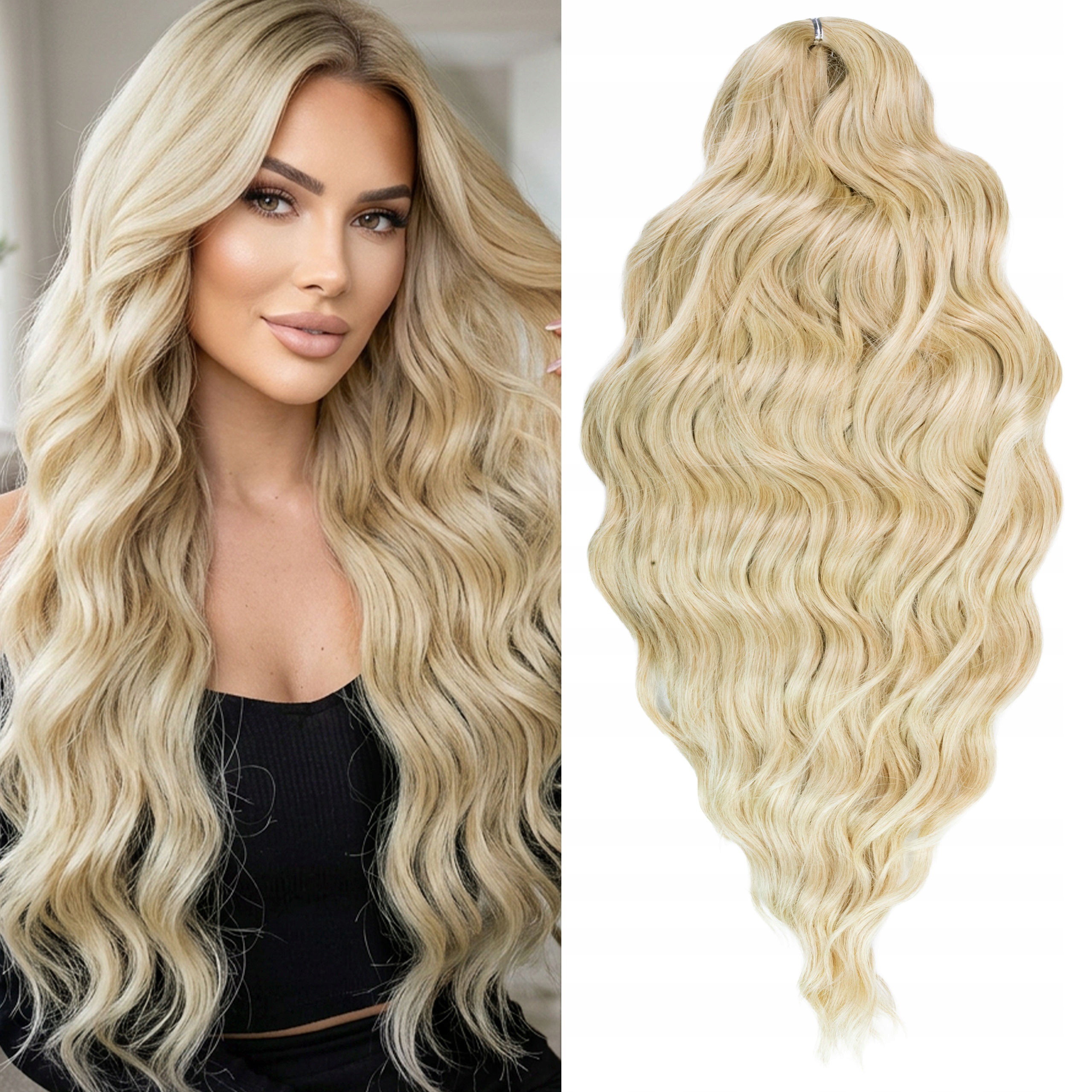 Włosy syntetyczne sztuczne do czesania Afroloki Crochet Hair blond Anna