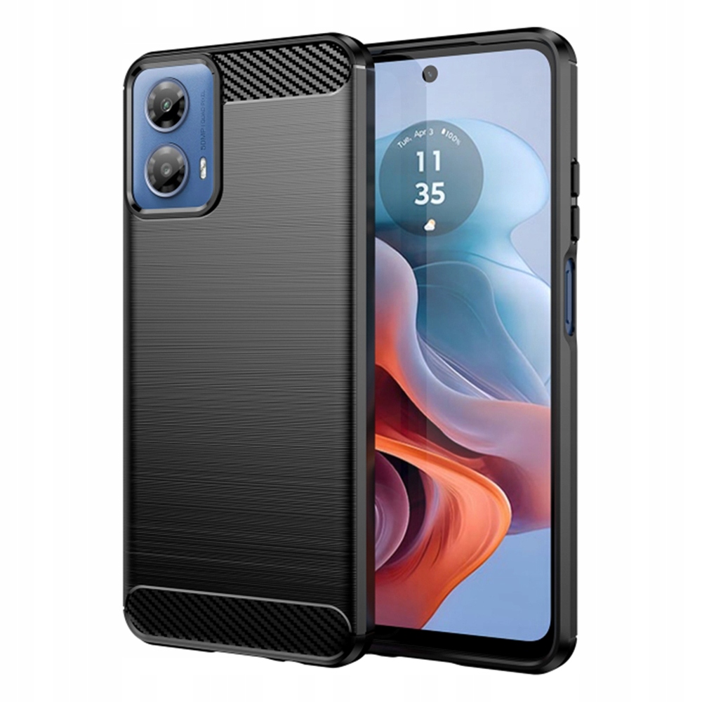 Techsuit Carbon silikonowe etui na Motorola Moto G34 Moto G45 – czarne