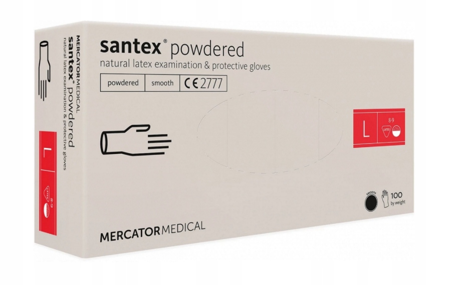 

Rękawice Latex Mercator Santex Powdered L 100SZT